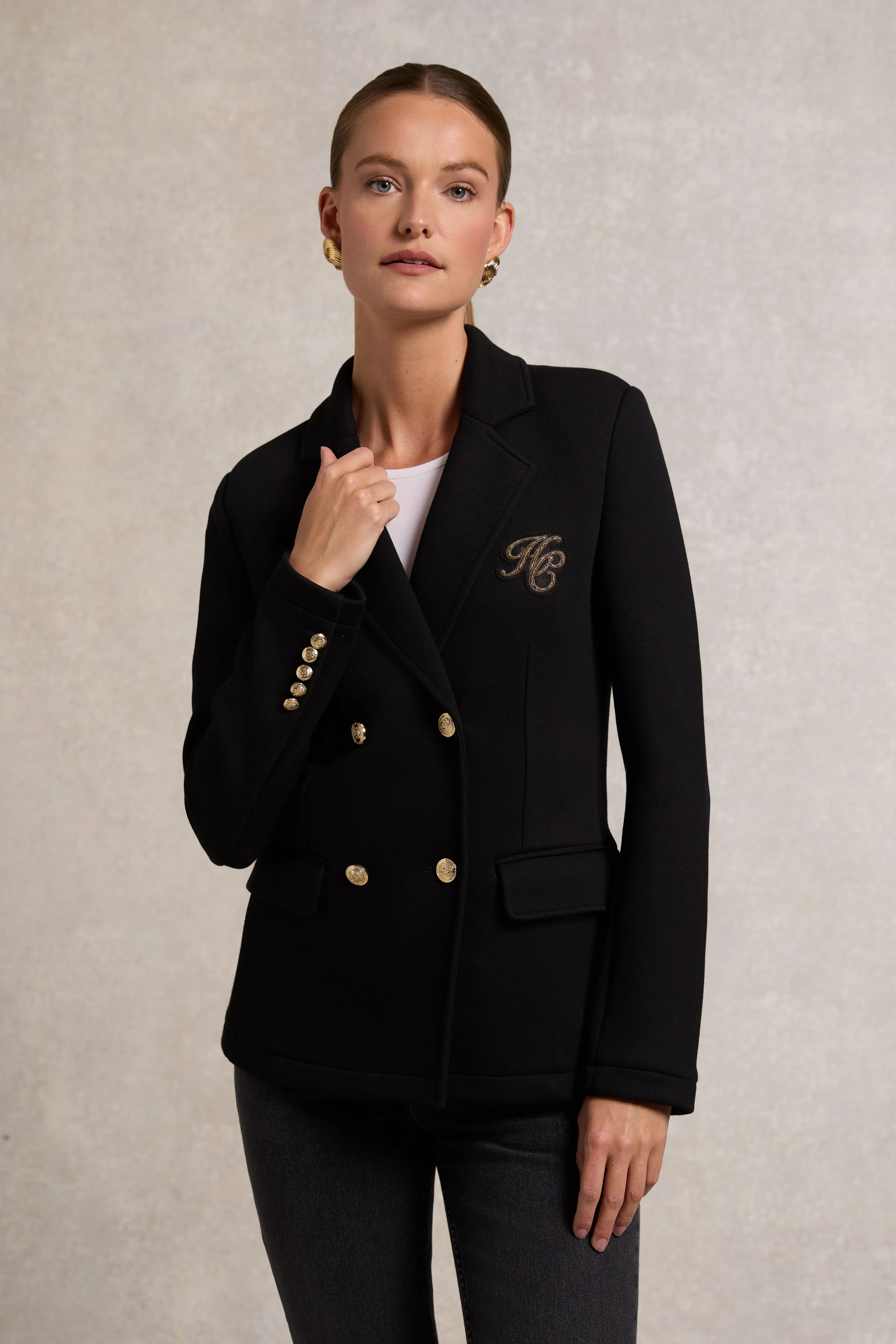 Henley Double Breasted Blazer (Black) sold by Holland Cooper