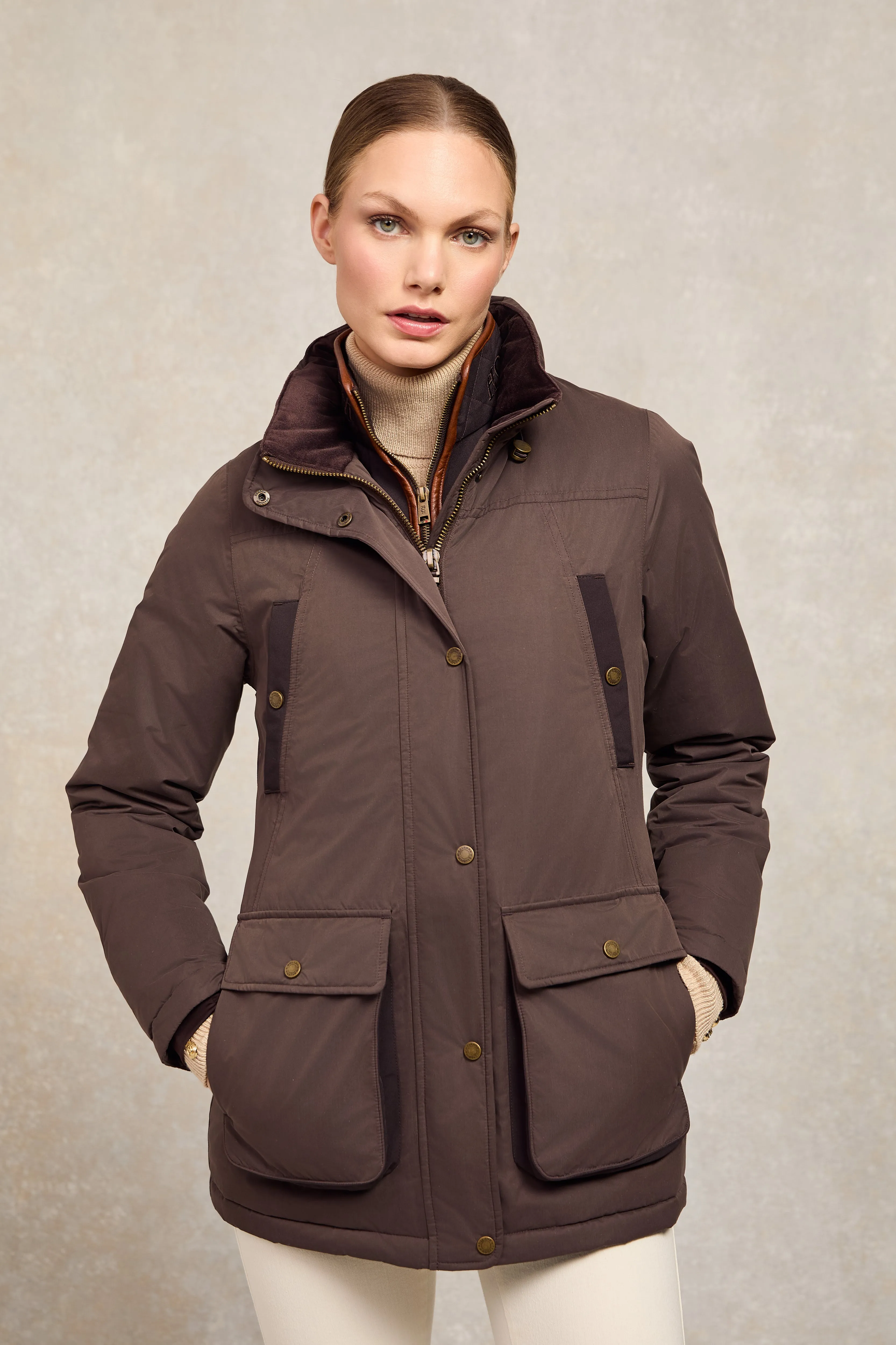 Stamford Country Coat (Chocolate) sold by Holland Cooper