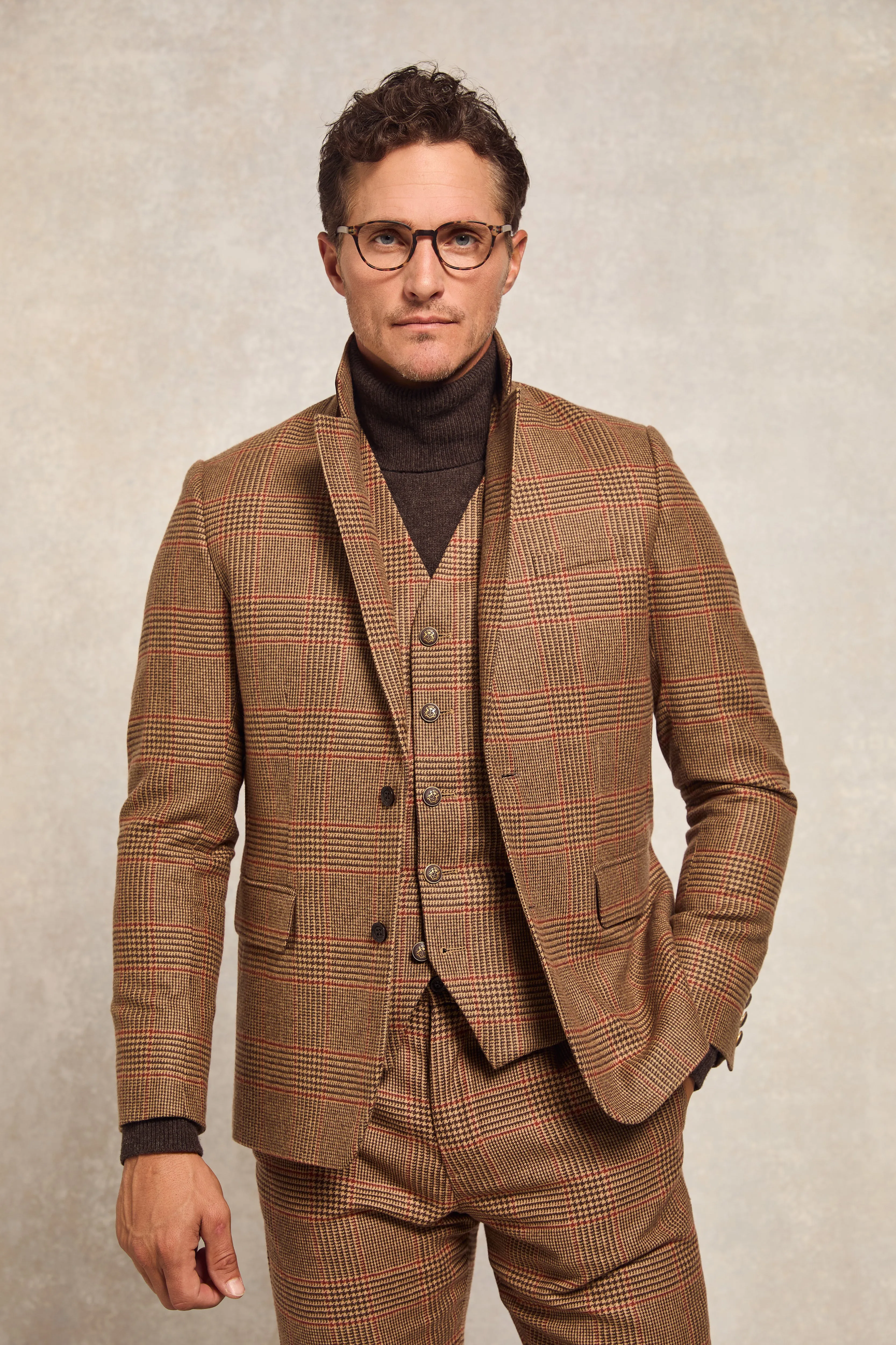 The Single Breasted Blazer (Clarence Check Merlot) sold by Holland Cooper