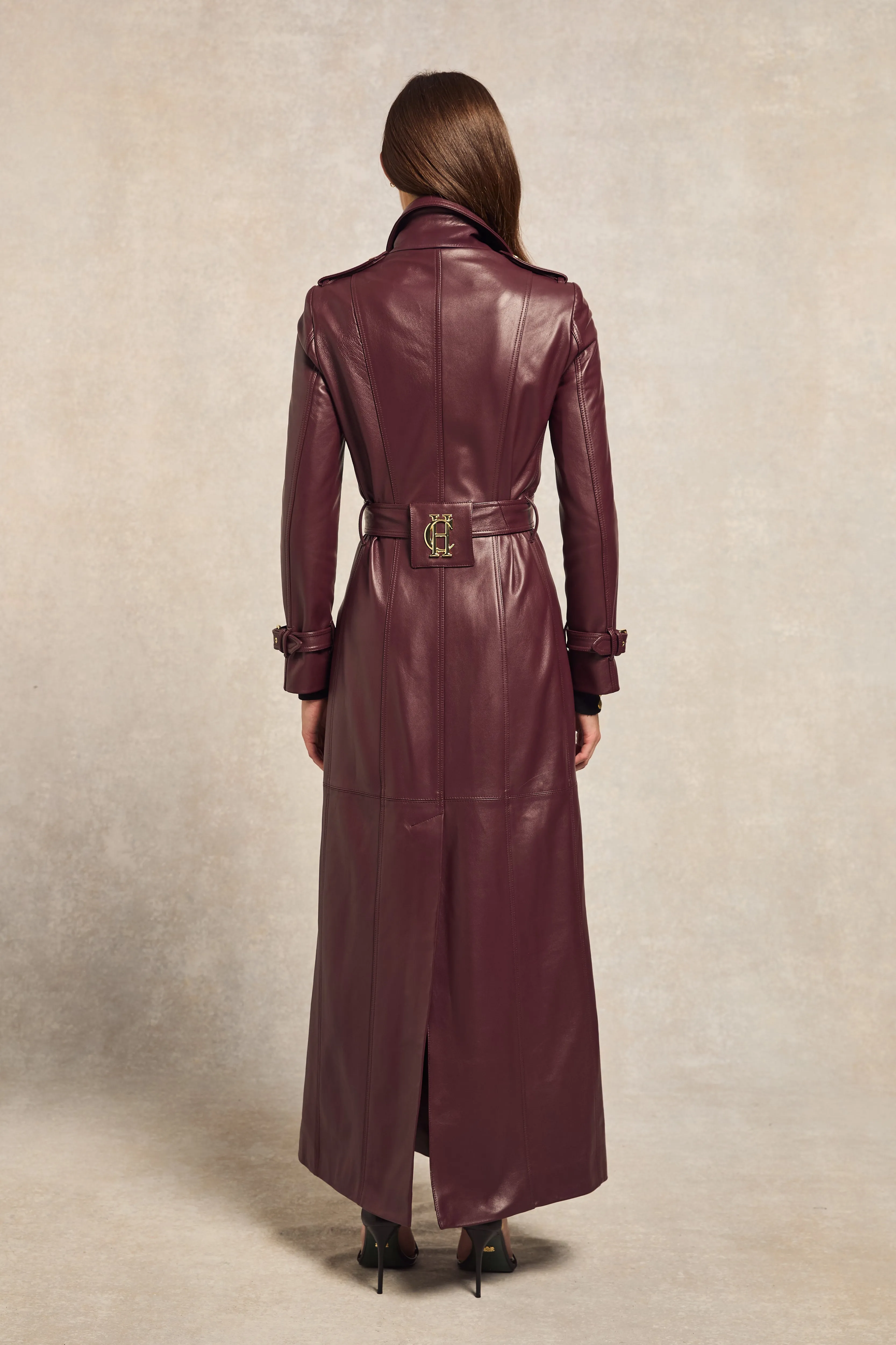 Full Length Marlborough Trench Coat (Valencia Leather Oxblood) sold by Holland Cooper product image thumbnail 3