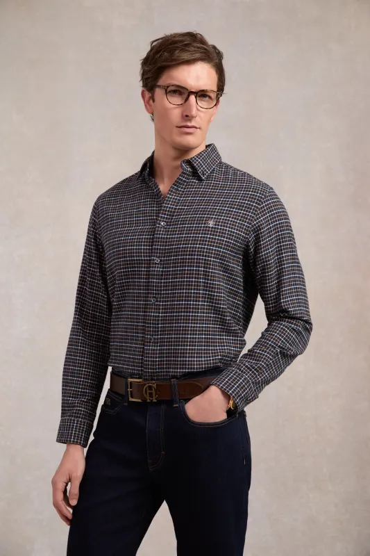 Classic Button Down Shirt (Cheltenham Navy Check) made by Holland Cooper