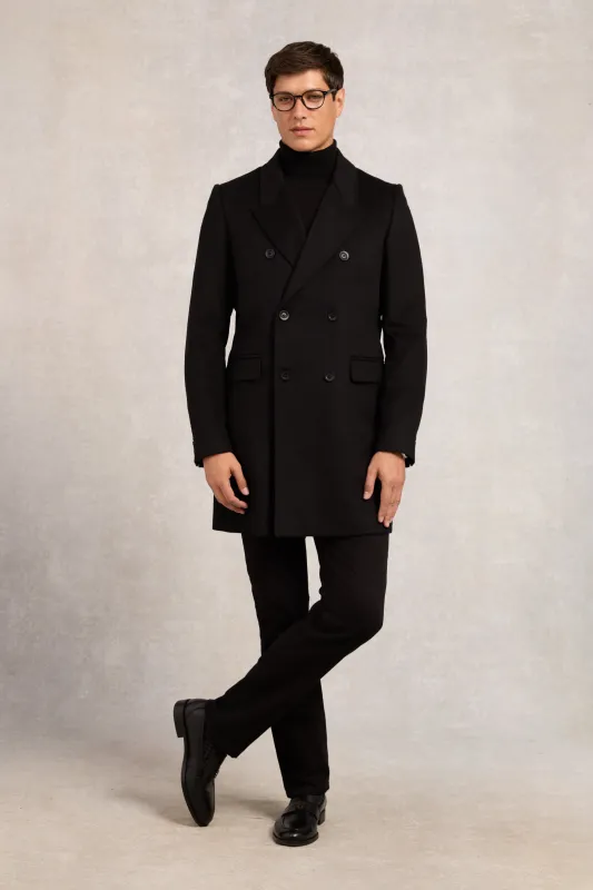 The Double Breasted Coat (Soft Black) made by Holland Cooper