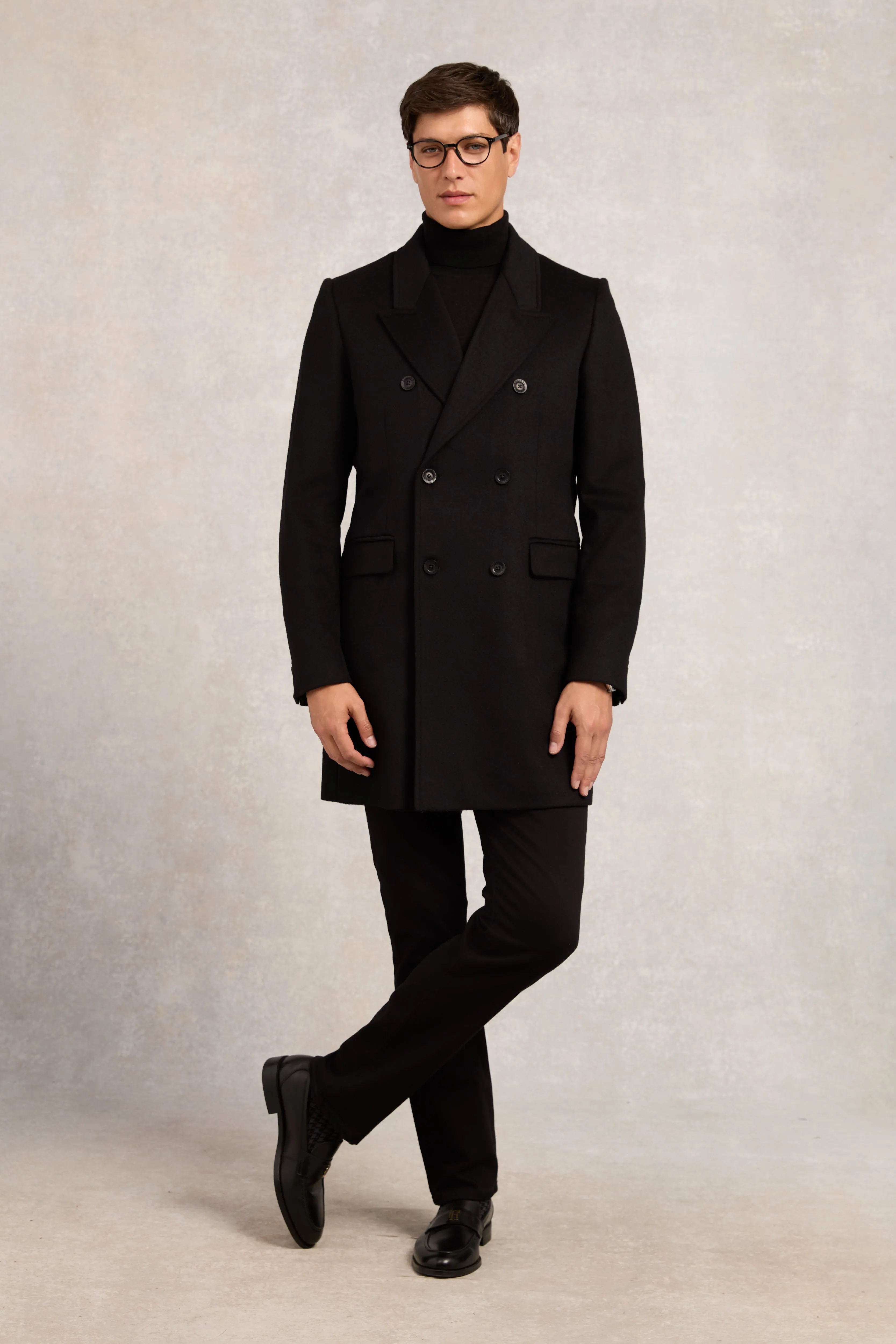 The Double Breasted Coat (Soft Black) sold by Holland Cooper