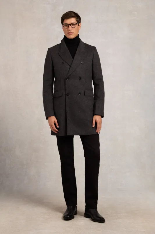 The Double Breasted Coat (Soft Graphite) sold by Holland Cooper