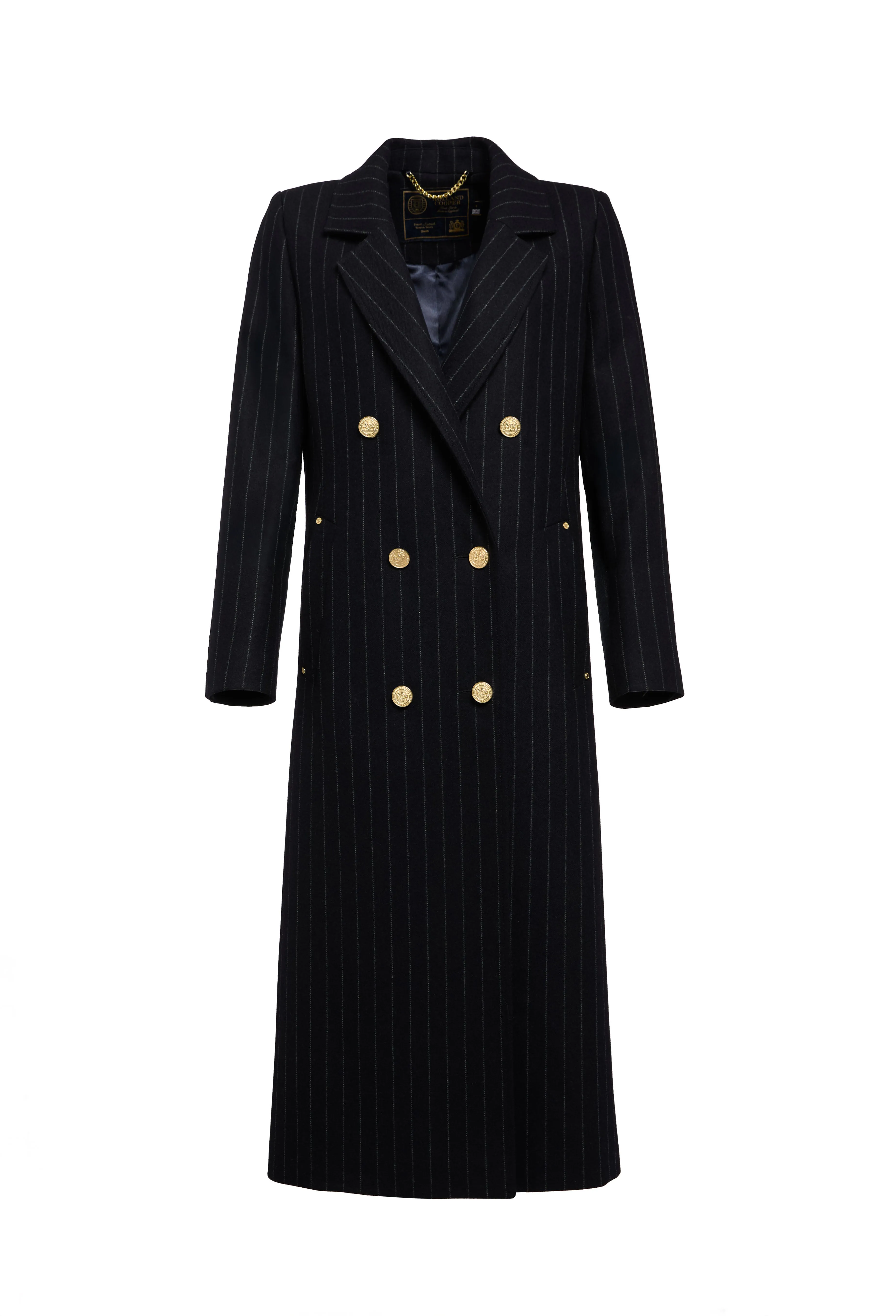 Double Breasted Coat (Dark Navy Pinstripe) sold by Holland Cooper product image thumbnail 4