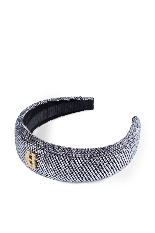 Wide Headband (Silver Crystal) made by Holland Cooper