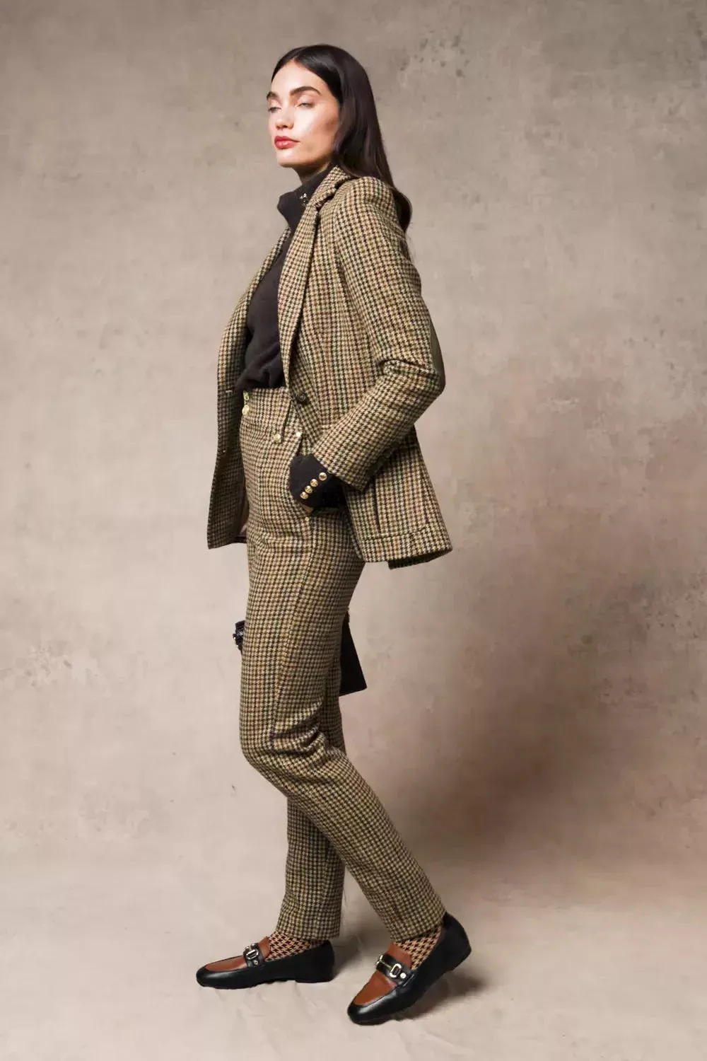 High Waisted Peg Trouser (Hailes Green Tweed) sold by Holland Cooper product image thumbnail 5