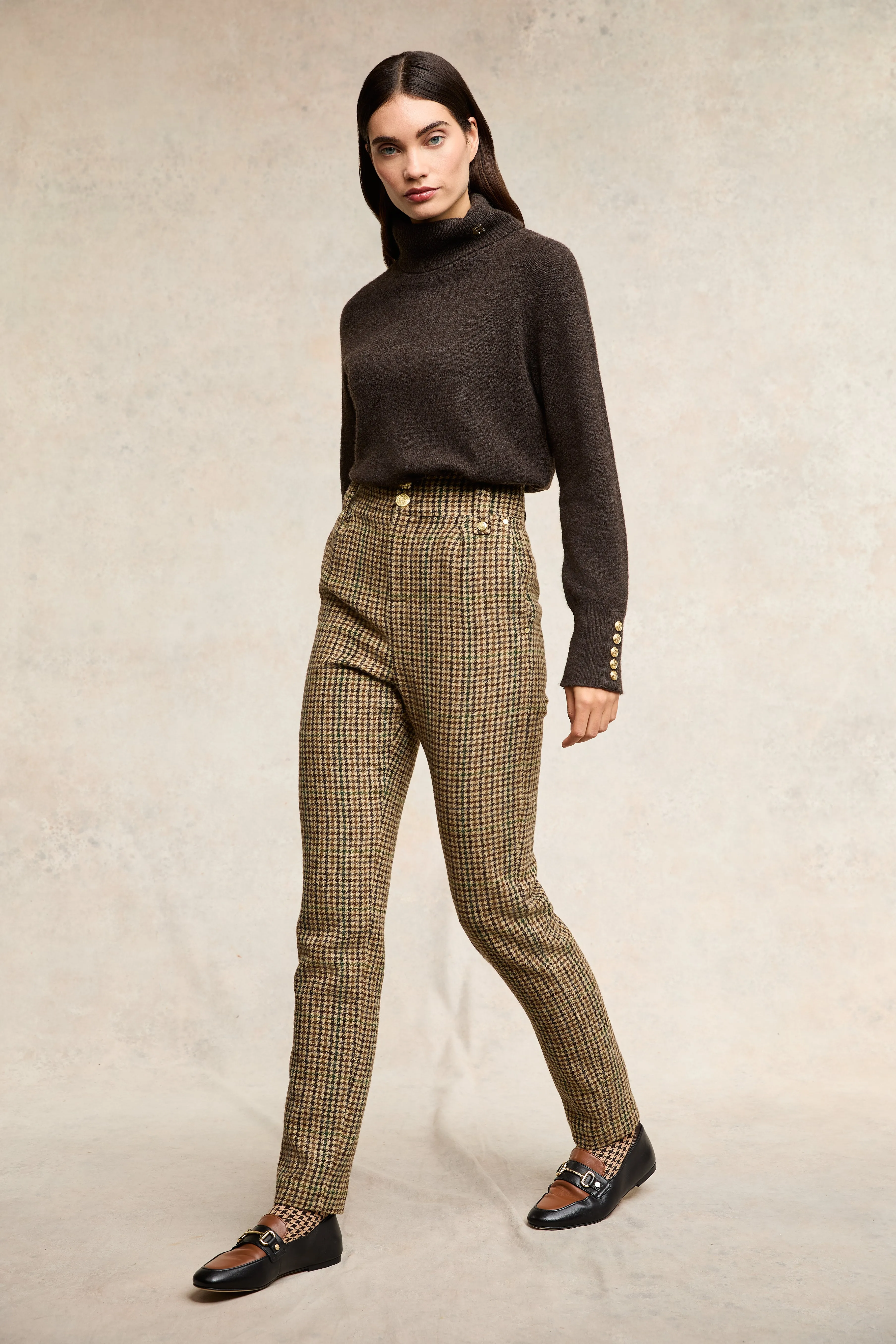 High Waisted Peg Trouser (Hailes Green Tweed) sold by Holland Cooper product image thumbnail 3