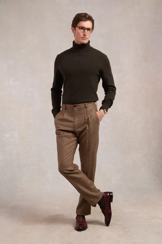 The Classic Trouser (Clarence Check Forest) made by Holland Cooper