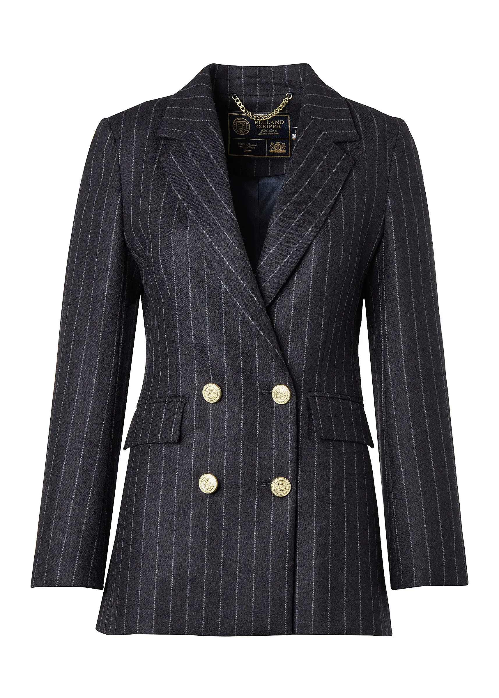 Double Breasted Blazer (Charcoal Pinstripe) sold by Holland Cooper product image thumbnail 4