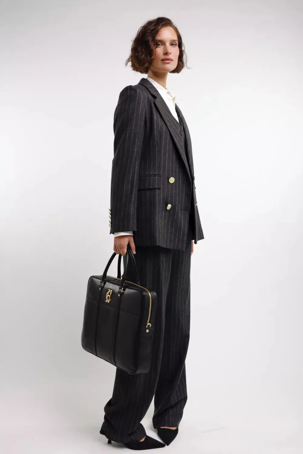 Double Breasted Blazer (Charcoal Pinstripe) sold by Holland Cooper product image thumbnail 5