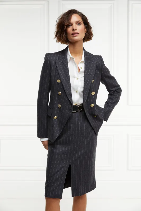 Knightsbridge Blazer (Charcoal Pinstripe) made by Holland Cooper