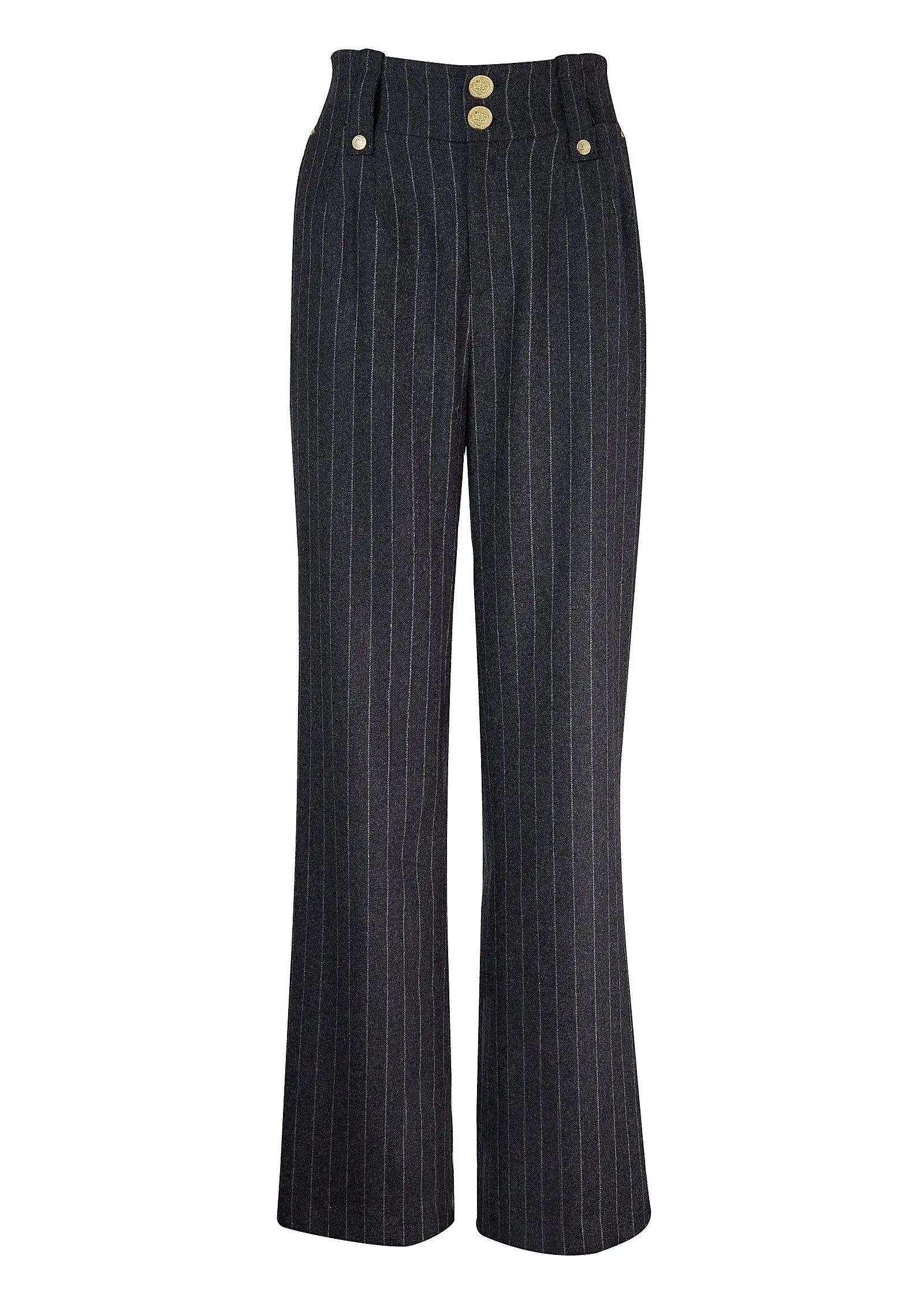 High Waisted Straight Trouser (Charcoal Pinstripe) sold by Holland Cooper product image thumbnail 4