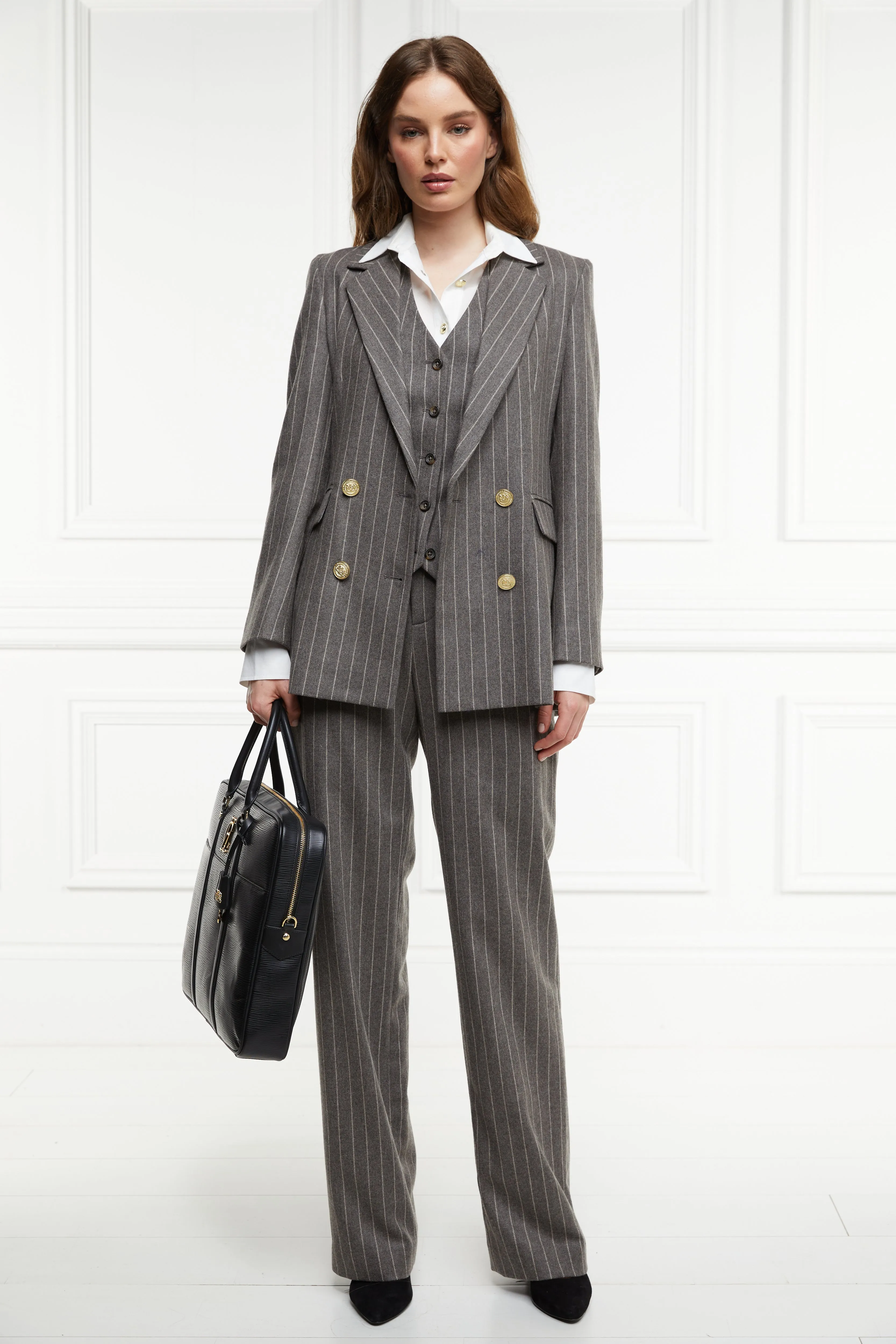 Double Breasted Blazer (Soft Grey Pinstripe) sold by Holland Cooper product image thumbnail 2