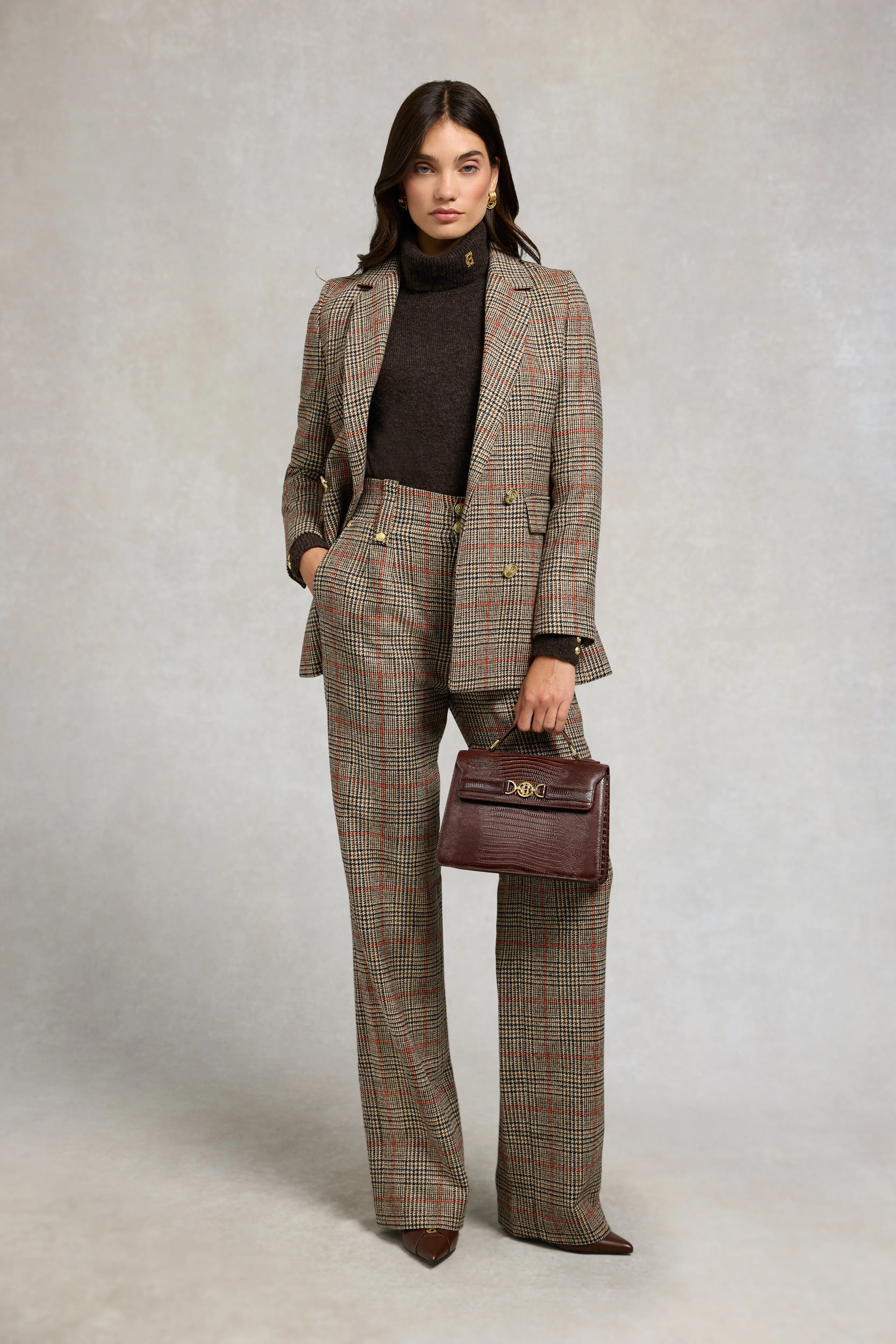 High Waisted Straight Trouser (Orange Windsor) sold by Holland Cooper product image thumbnail 3