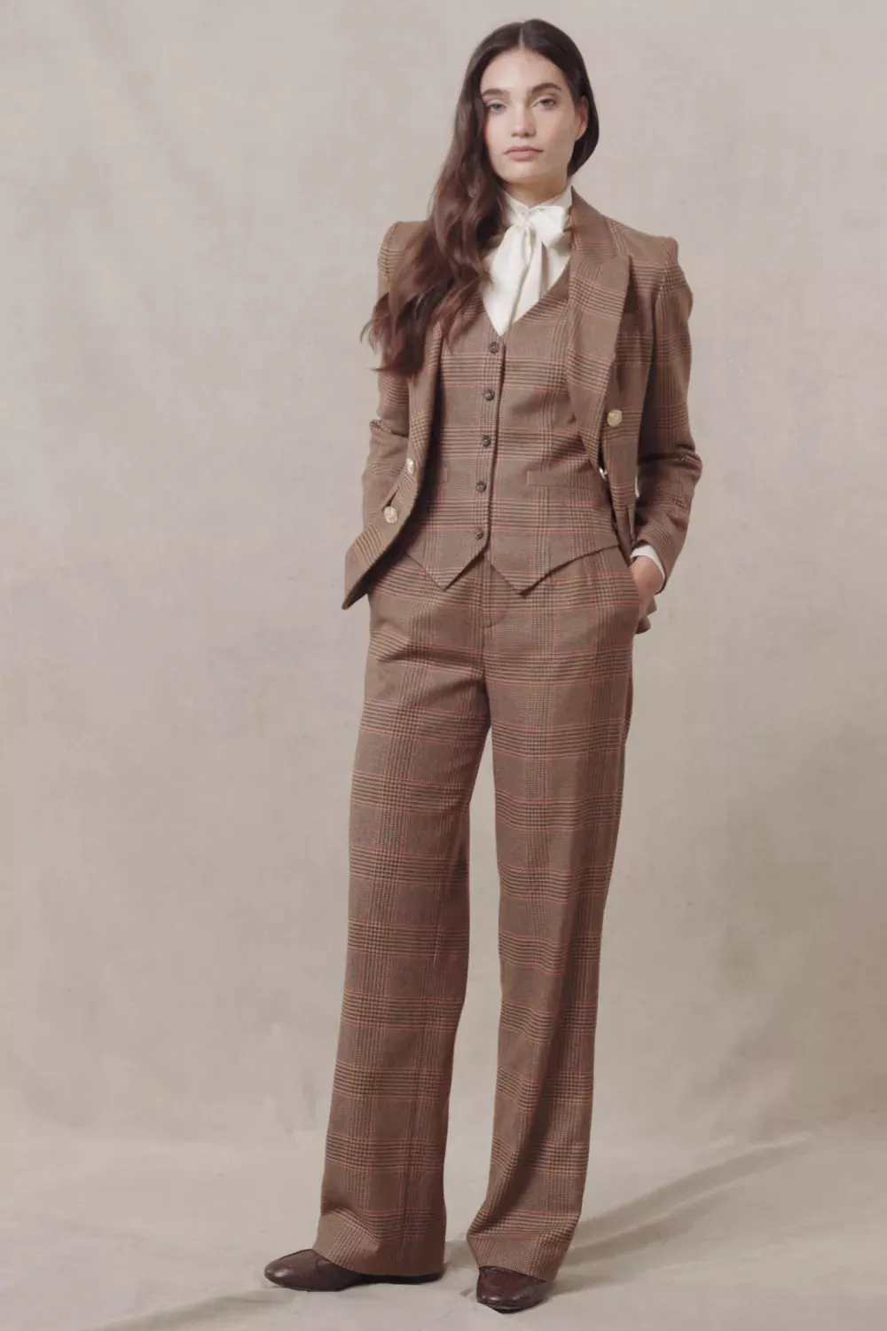 Hampton Waistcoat (Clarence Check Merlot) sold by Holland Cooper product image thumbnail 5