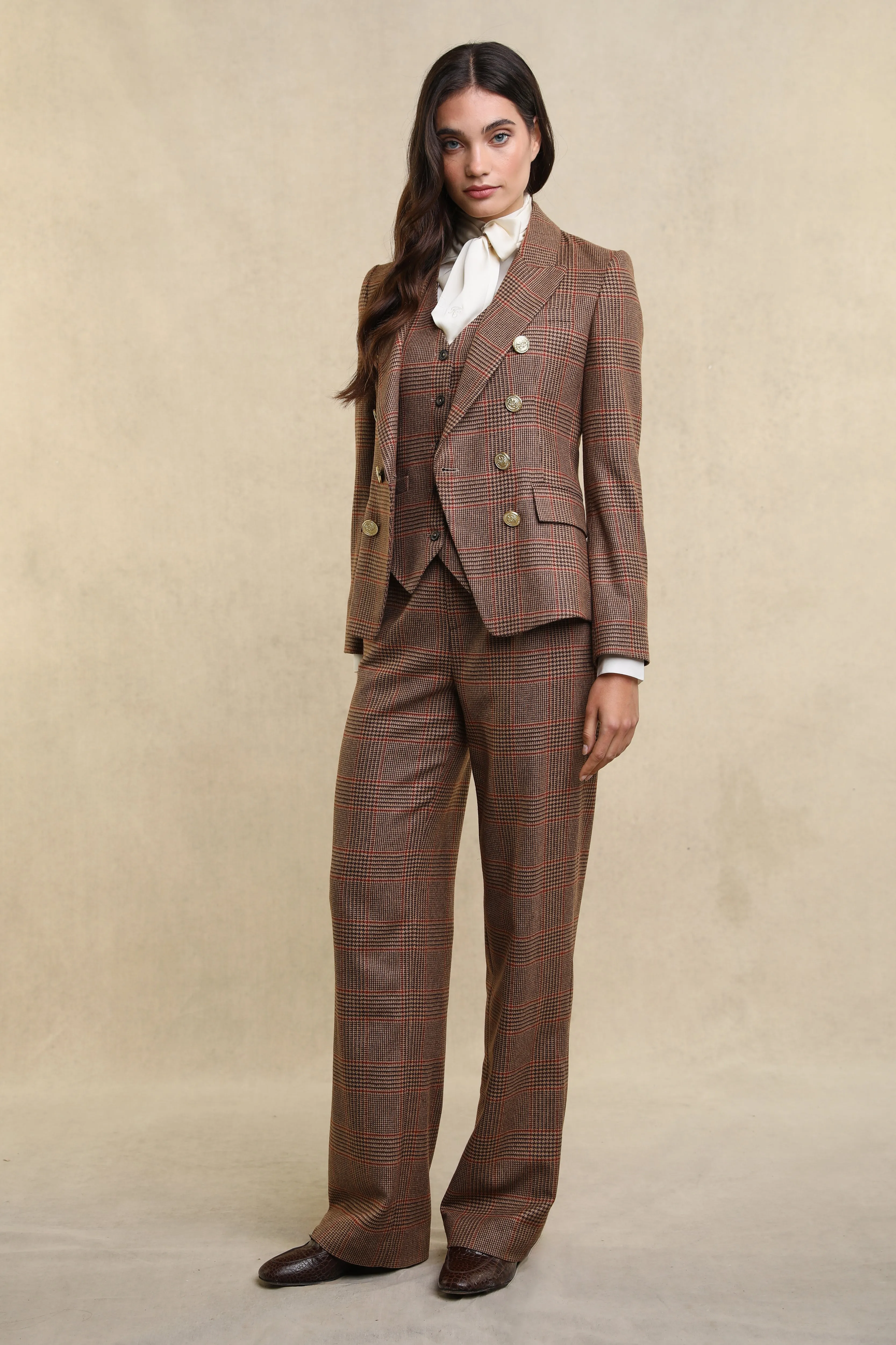 Hampton Waistcoat (Clarence Check Merlot) sold by Holland Cooper product image thumbnail 2