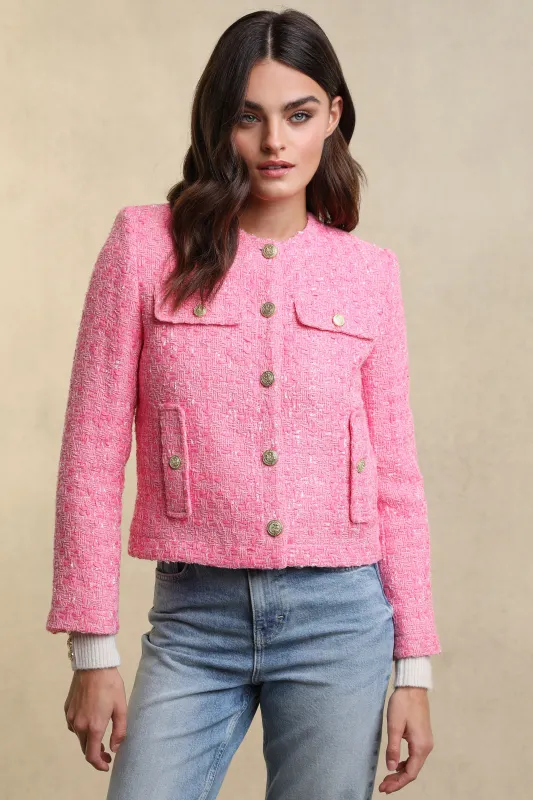 Chelsea Jacket (Pop Pink Boucle) made by Holland Cooper