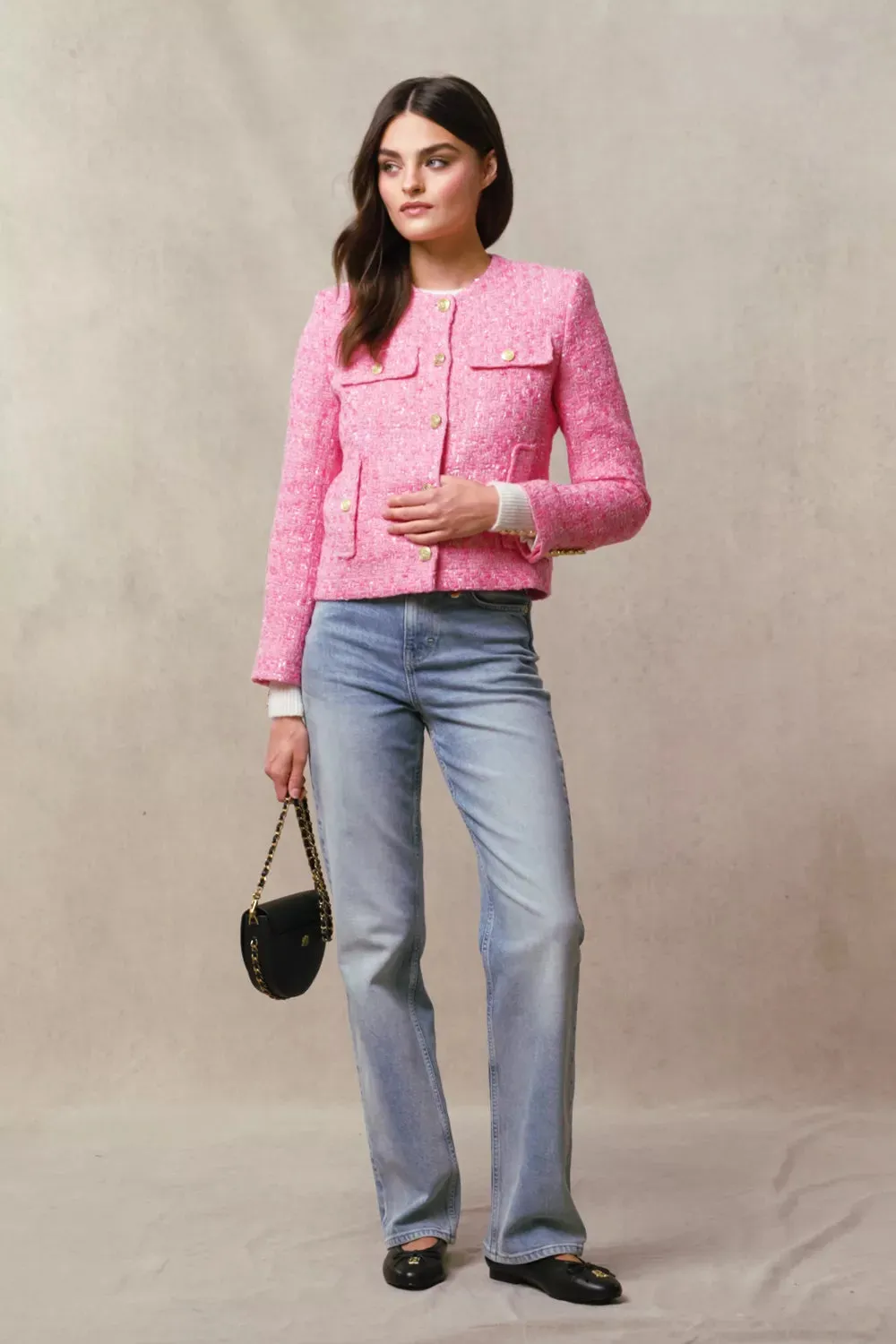 Chelsea Jacket (Pop Pink Boucle) sold by Holland Cooper product image thumbnail 5