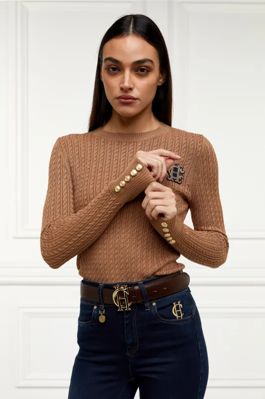 Princeton Crew Neck Knit (Dark Camel) made by Holland Cooper