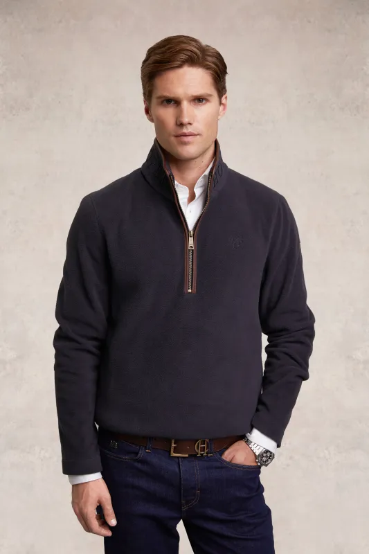 Men's Country Fleece Quarter Zip (Ink Navy) sold by Holland Cooper