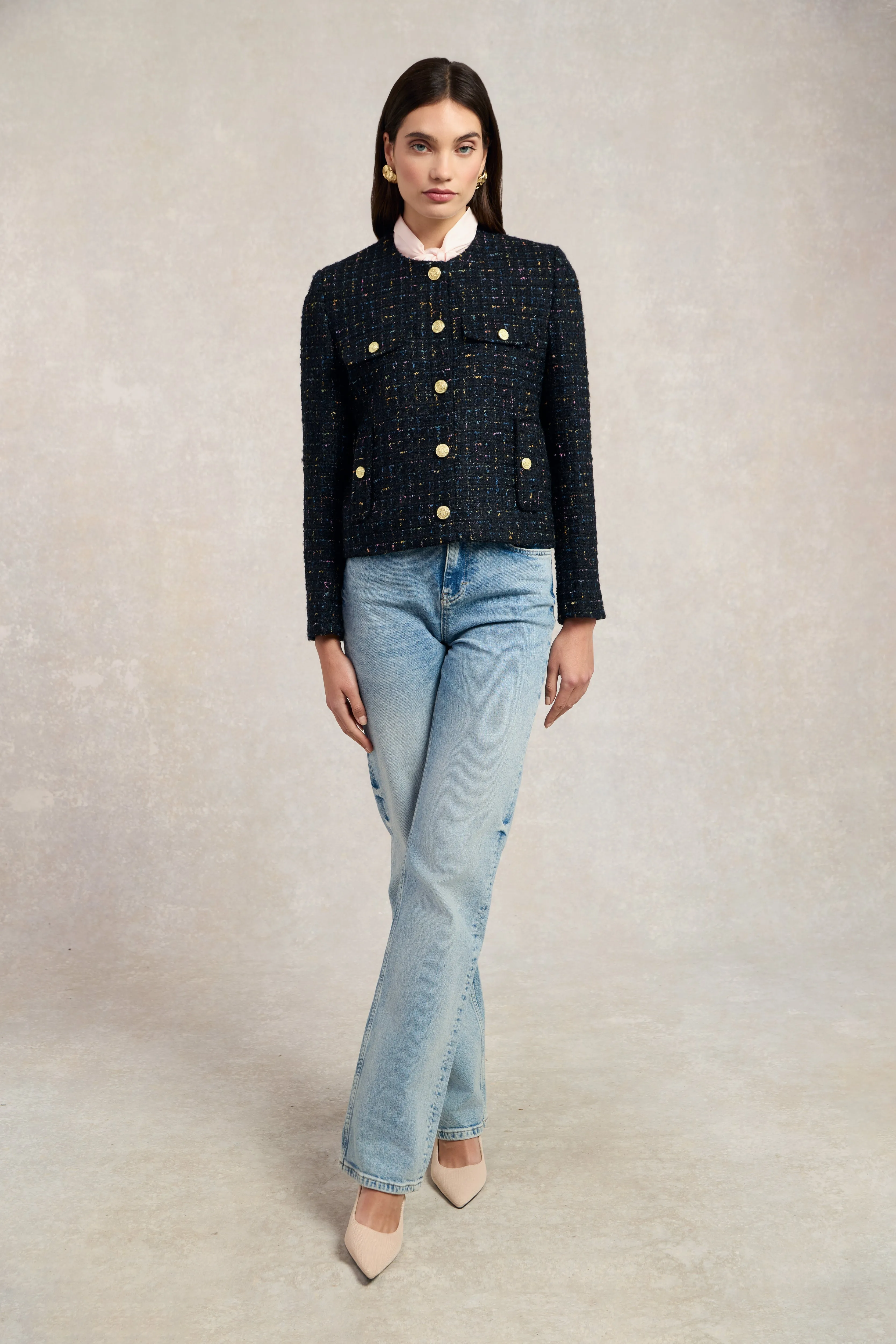 Chelsea Jacket (Black Rainbow Sparkle Tweed) sold by Holland Cooper product image thumbnail 5