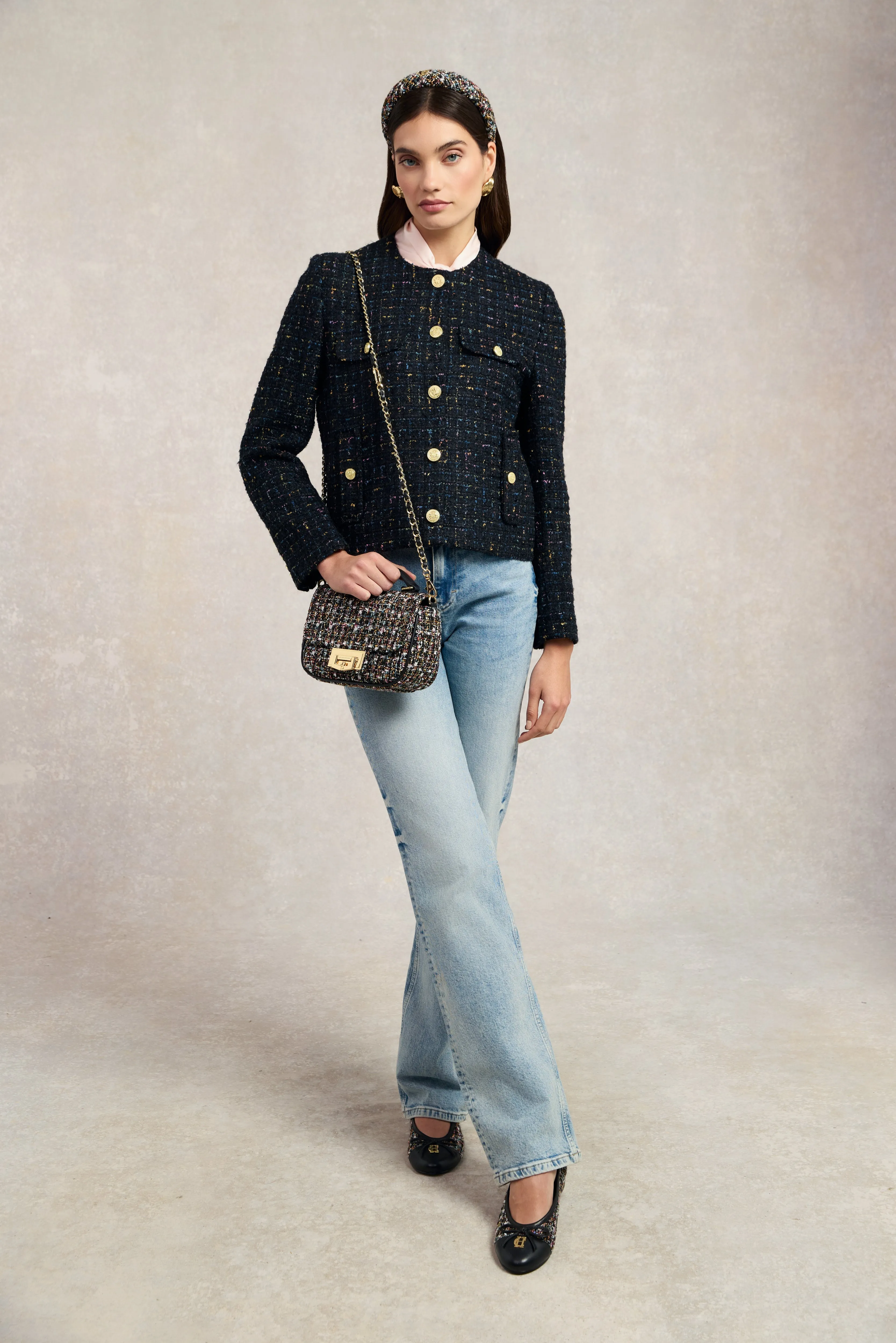 Chelsea Jacket (Black Rainbow Sparkle Tweed) sold by Holland Cooper product image thumbnail 2