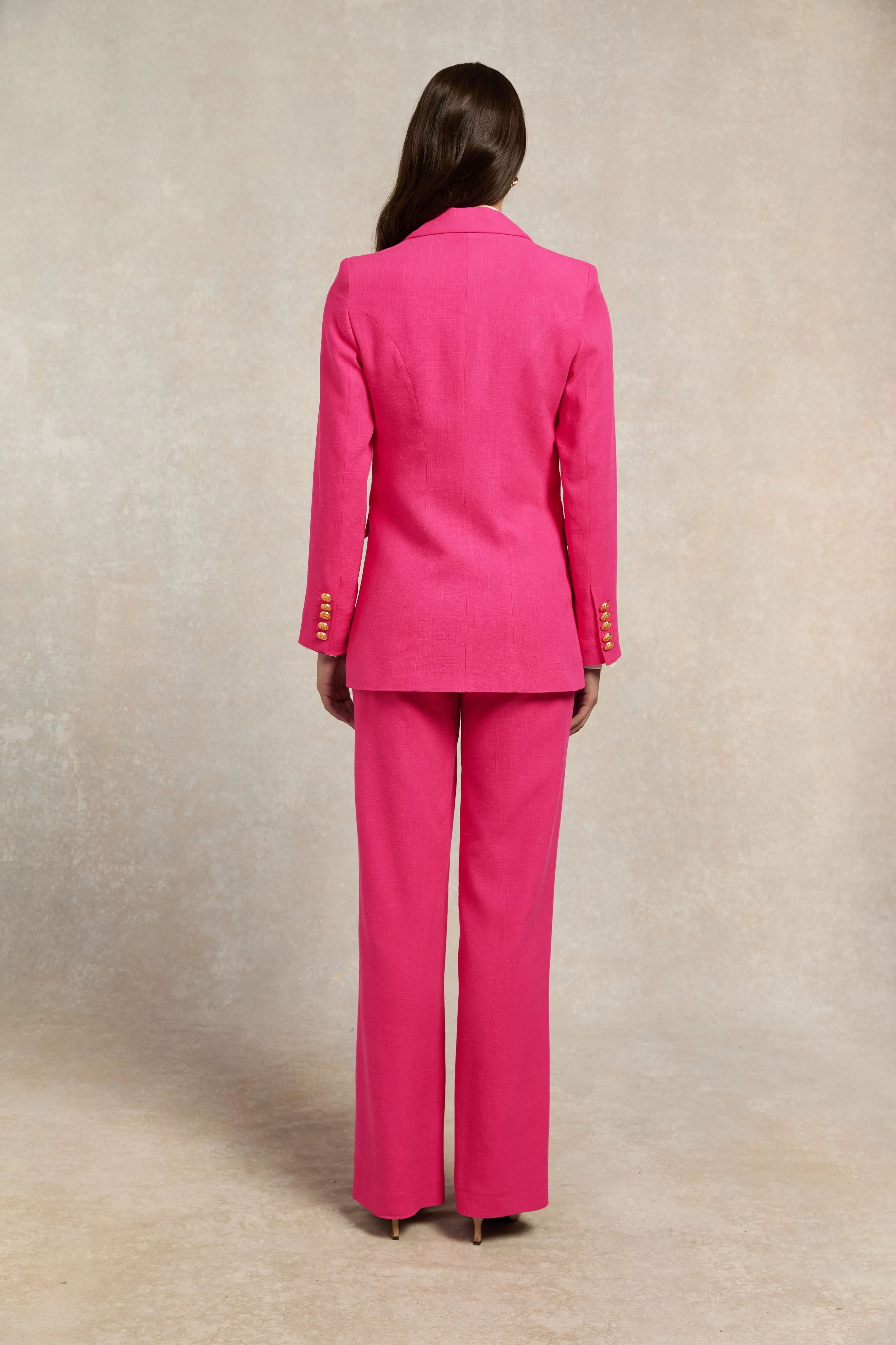 Double Breasted Blazer (Hot Pink Linen) sold by Holland Cooper product image thumbnail 5