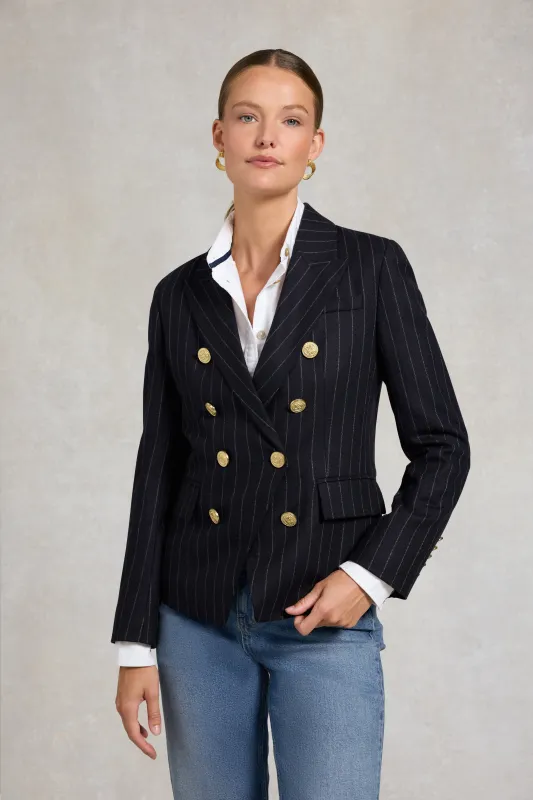 Knightsbridge Blazer (Navy Chalk Pinstripe) made by Holland Cooper
