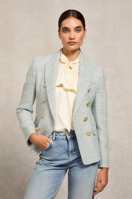 Knightsbridge Blazer (Sky Blue Boucle) made by Holland Cooper