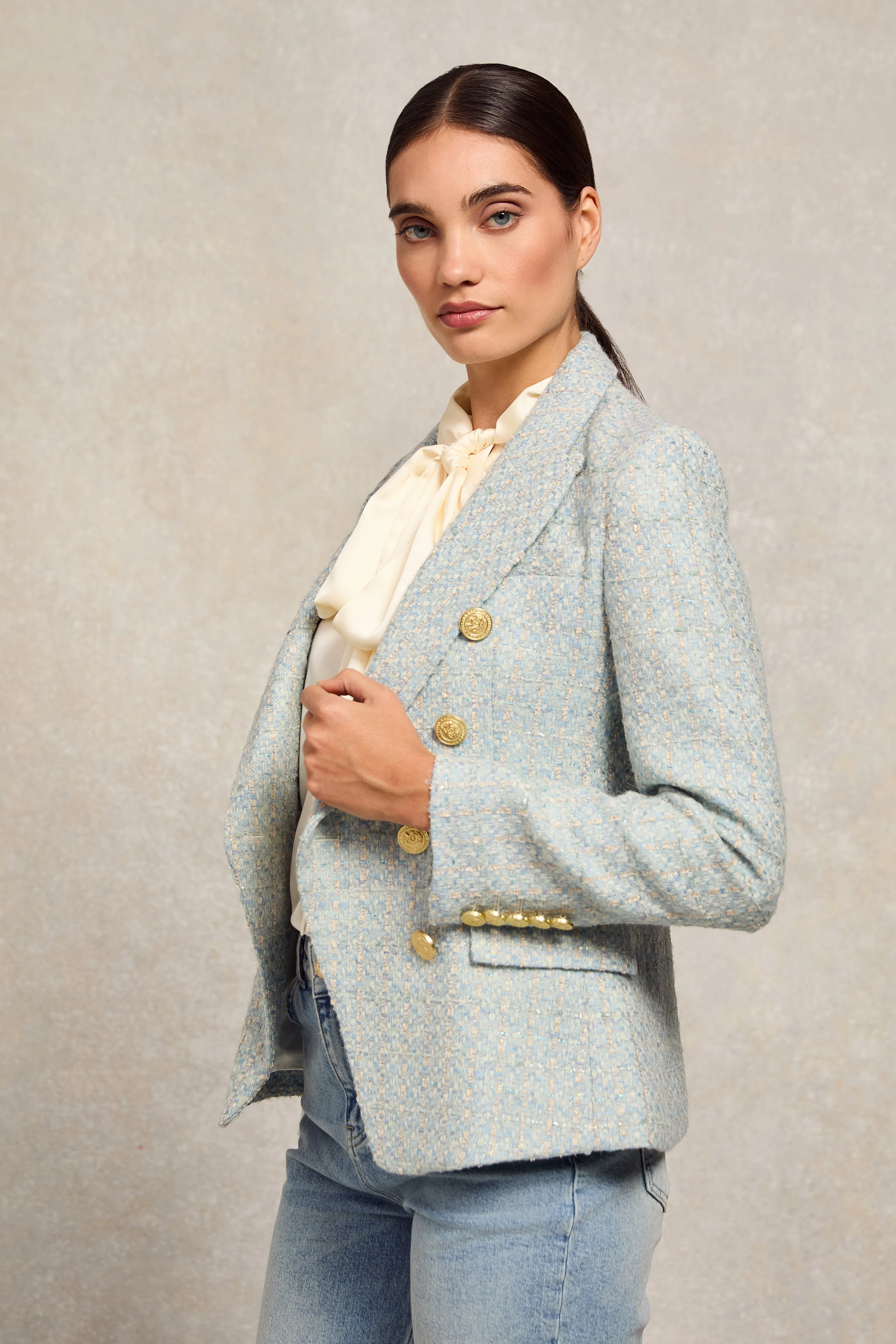 Knightsbridge Blazer (Sky Blue Boucle) sold by Holland Cooper product image thumbnail 2