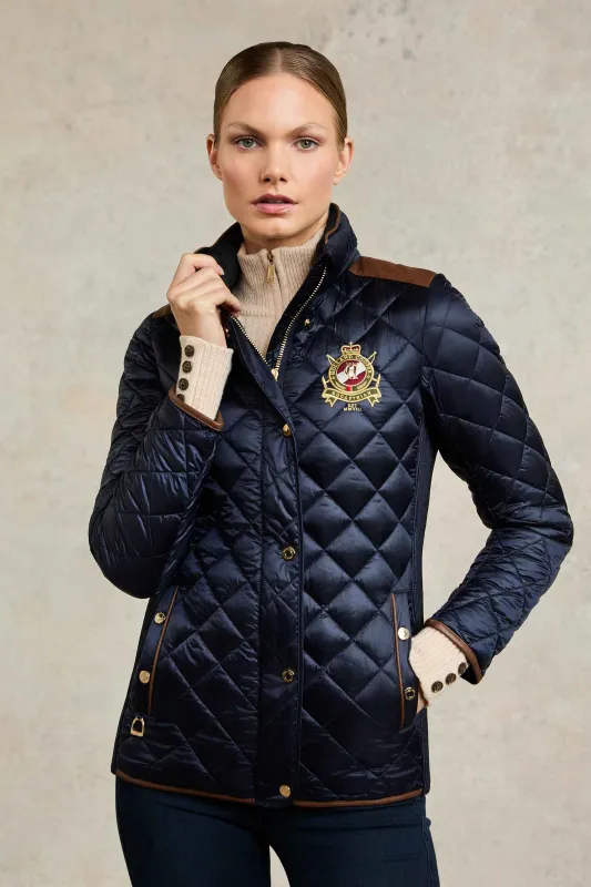 Diamond Quilt Classic Jacket (Ink Navy) made by Holland Cooper