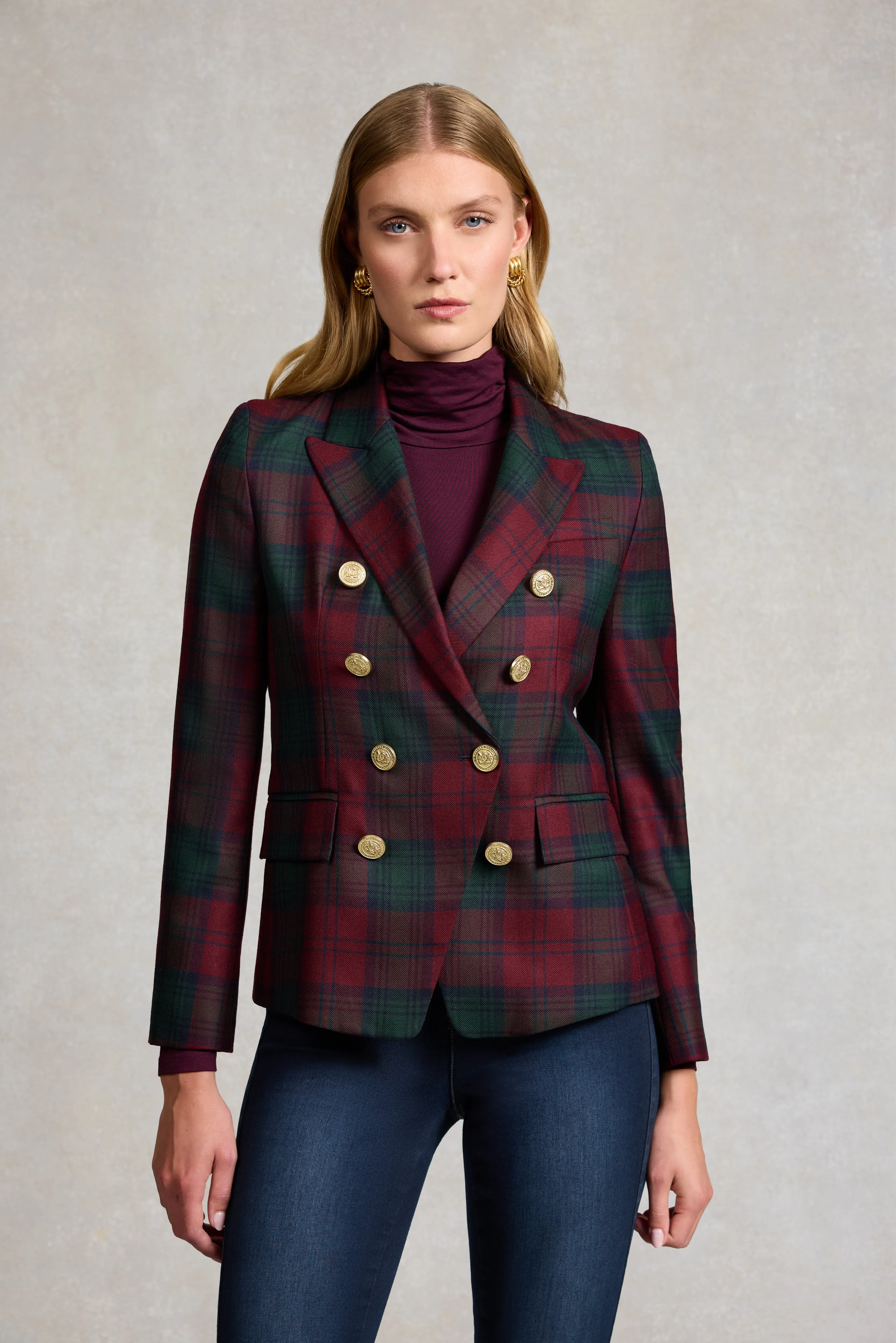 Knightsbridge Blazer (Mulberry Tartan) sold by Holland Cooper