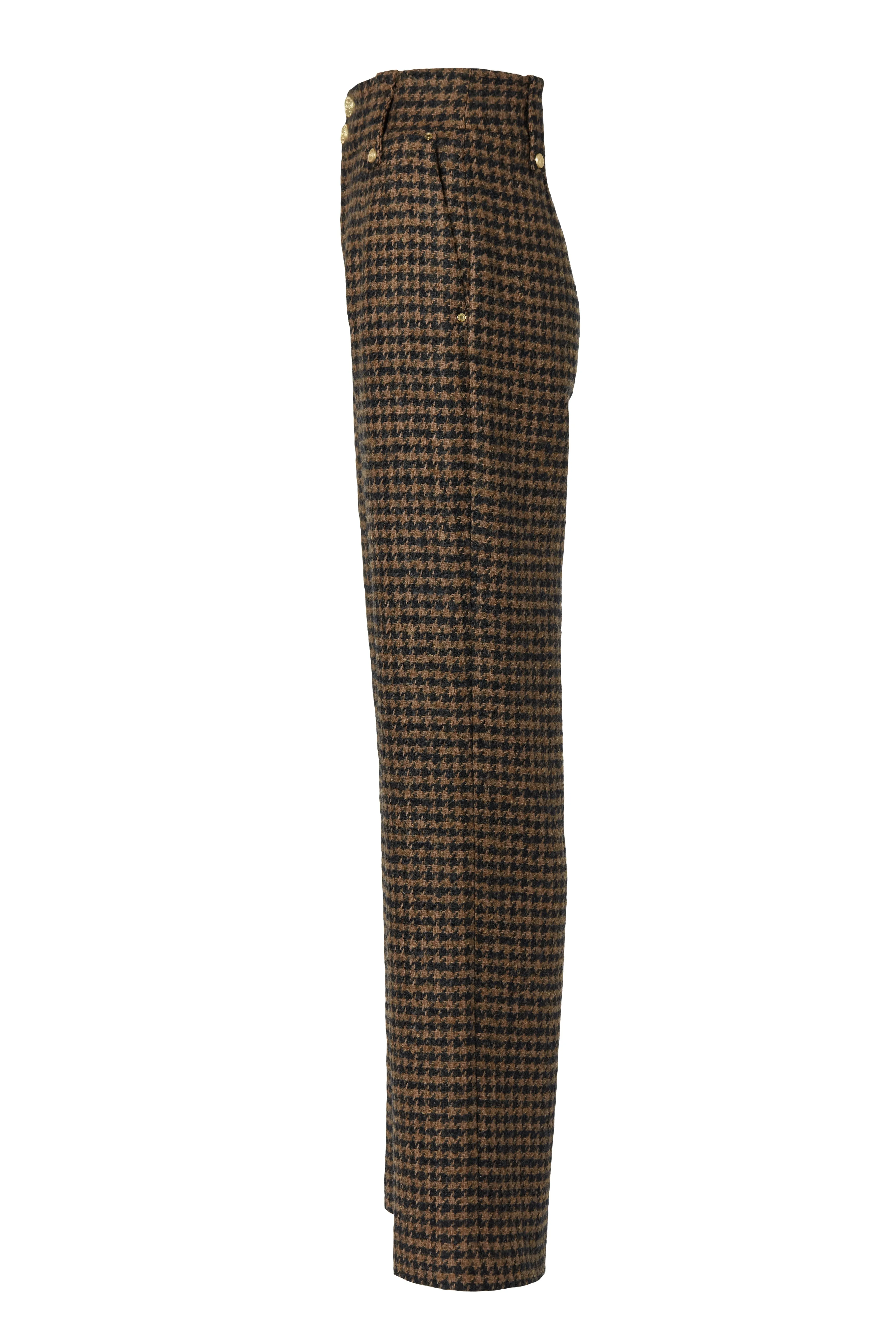 High Waisted Straight Trouser (Chocolate Houndstooth) sold by Holland Cooper product image thumbnail 4