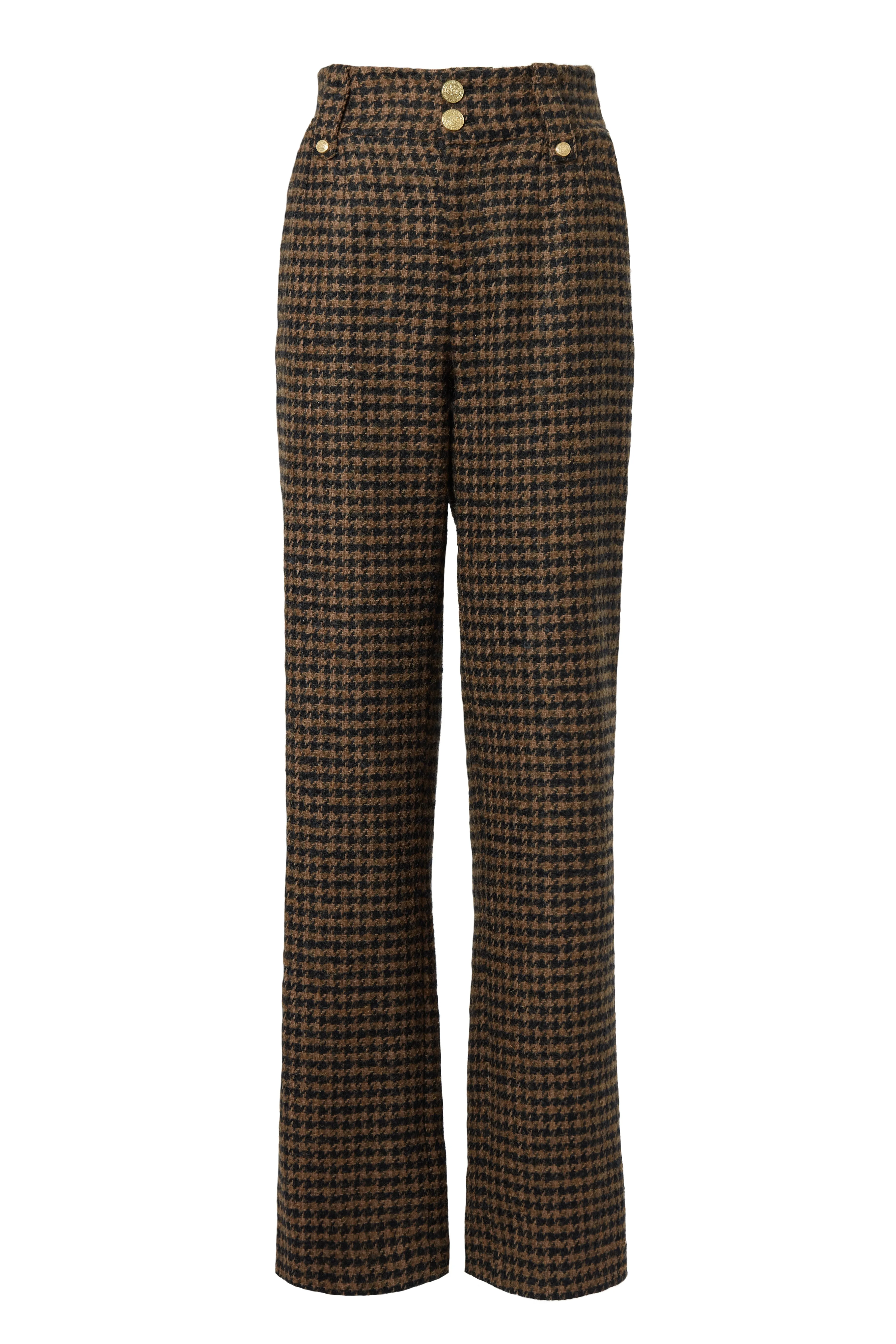 High Waisted Straight Trouser (Chocolate Houndstooth) sold by Holland Cooper product image thumbnail 2