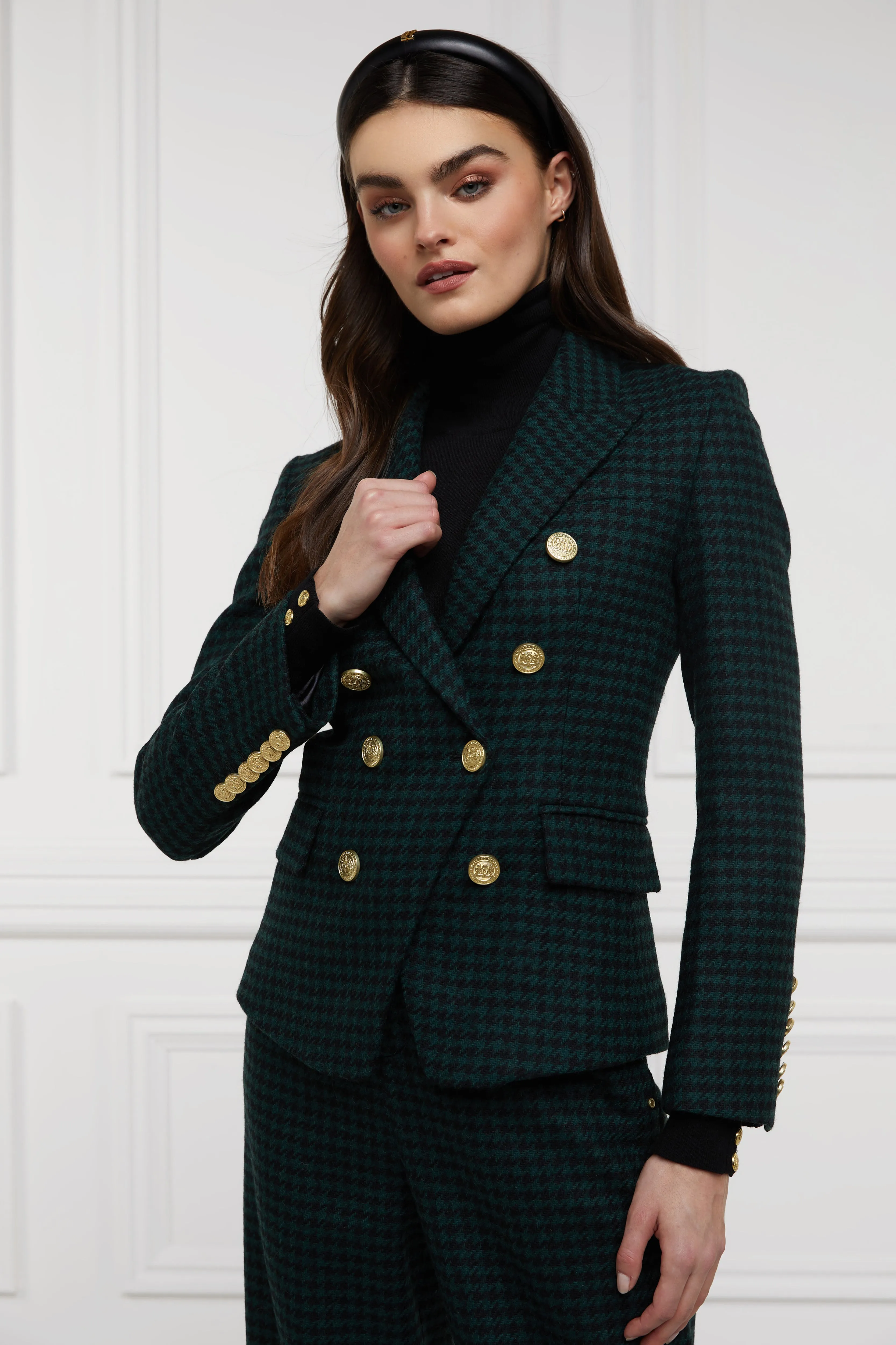 Knightsbridge Blazer (Emerald Houndstooth) sold by Holland Cooper product image thumbnail 3