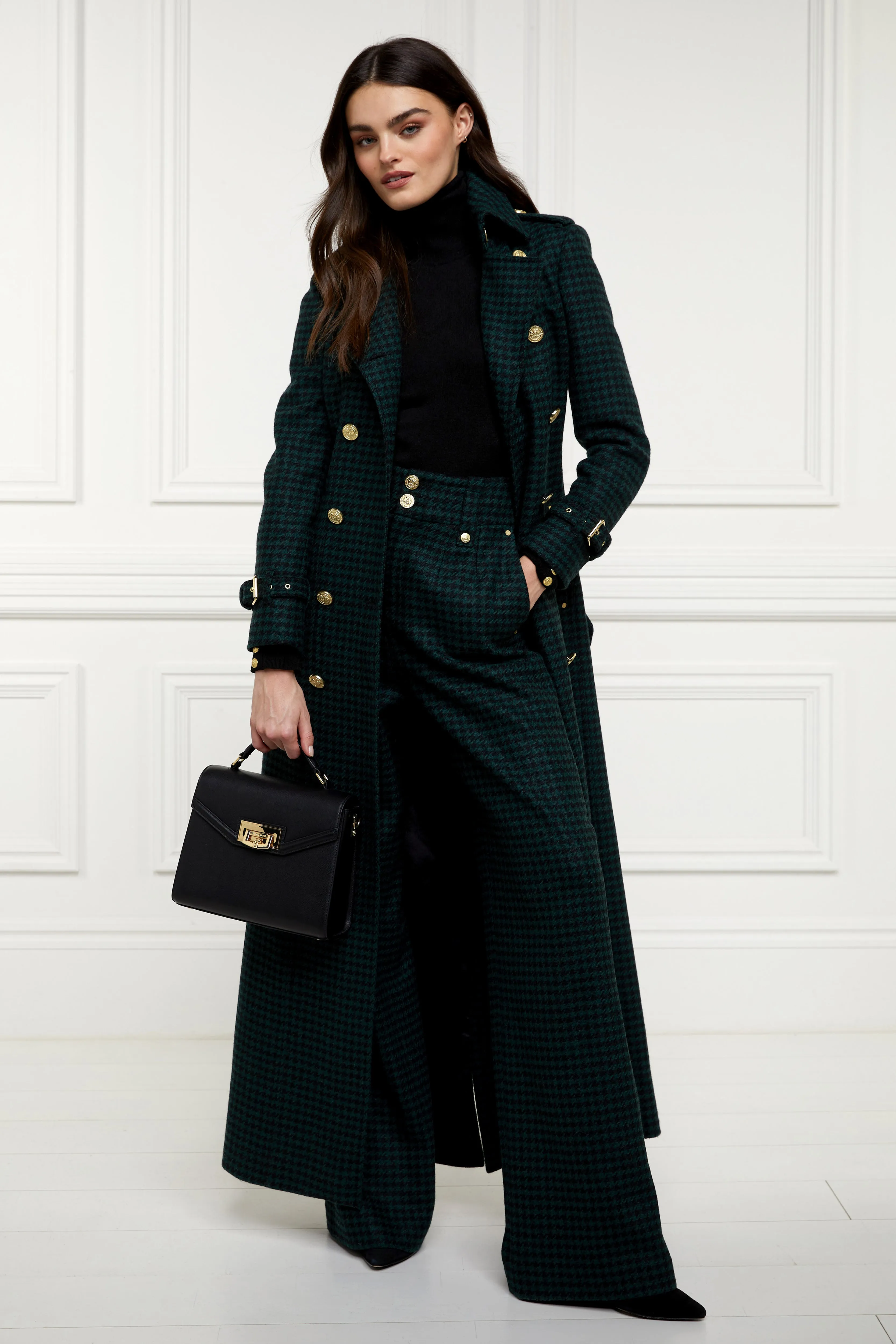 High Waisted Straight Trouser (Emerald Houndstooth) sold by Holland Cooper product image thumbnail 2