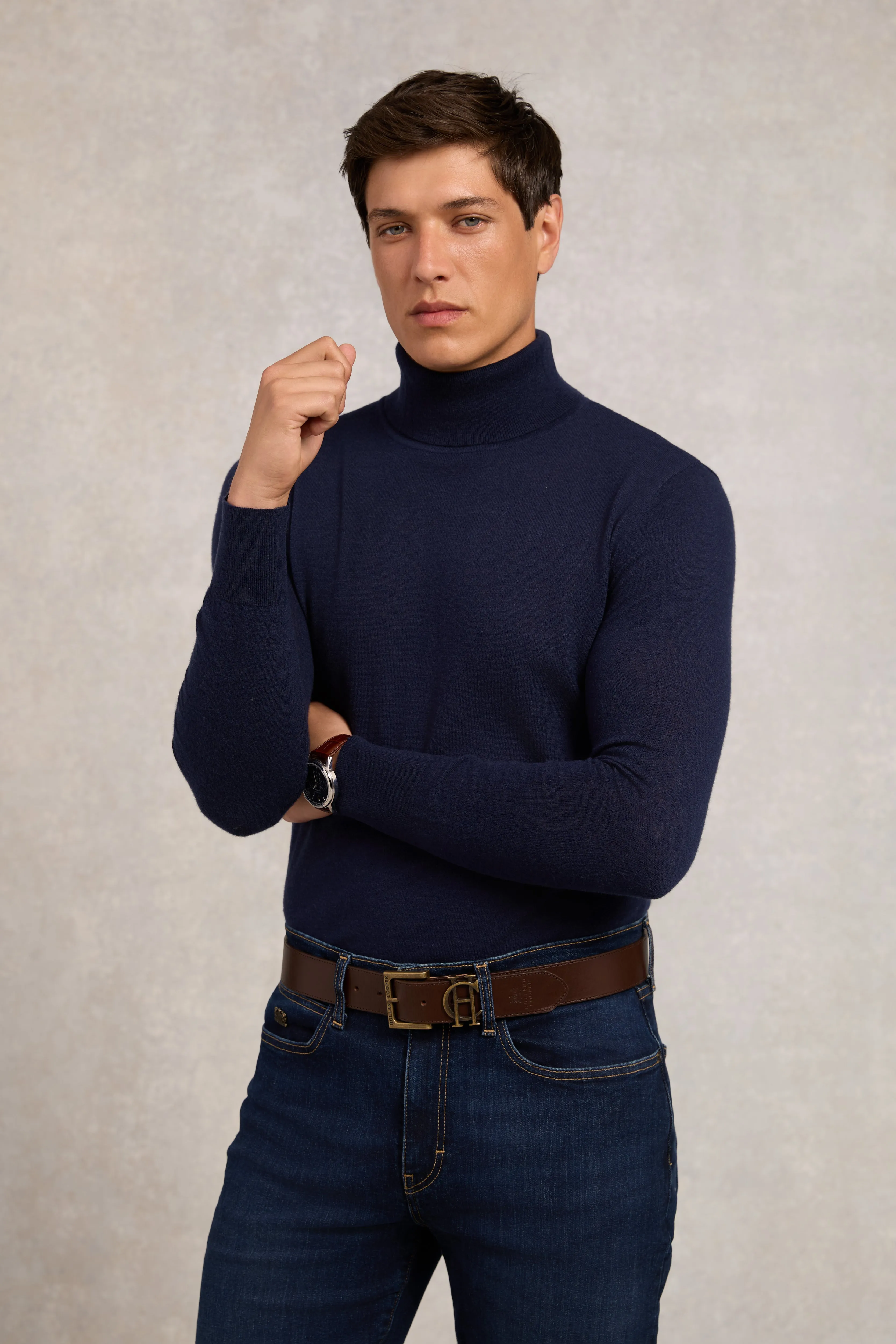 Fine Roll Neck Knit (Navy) sold by Holland Cooper product image thumbnail 3