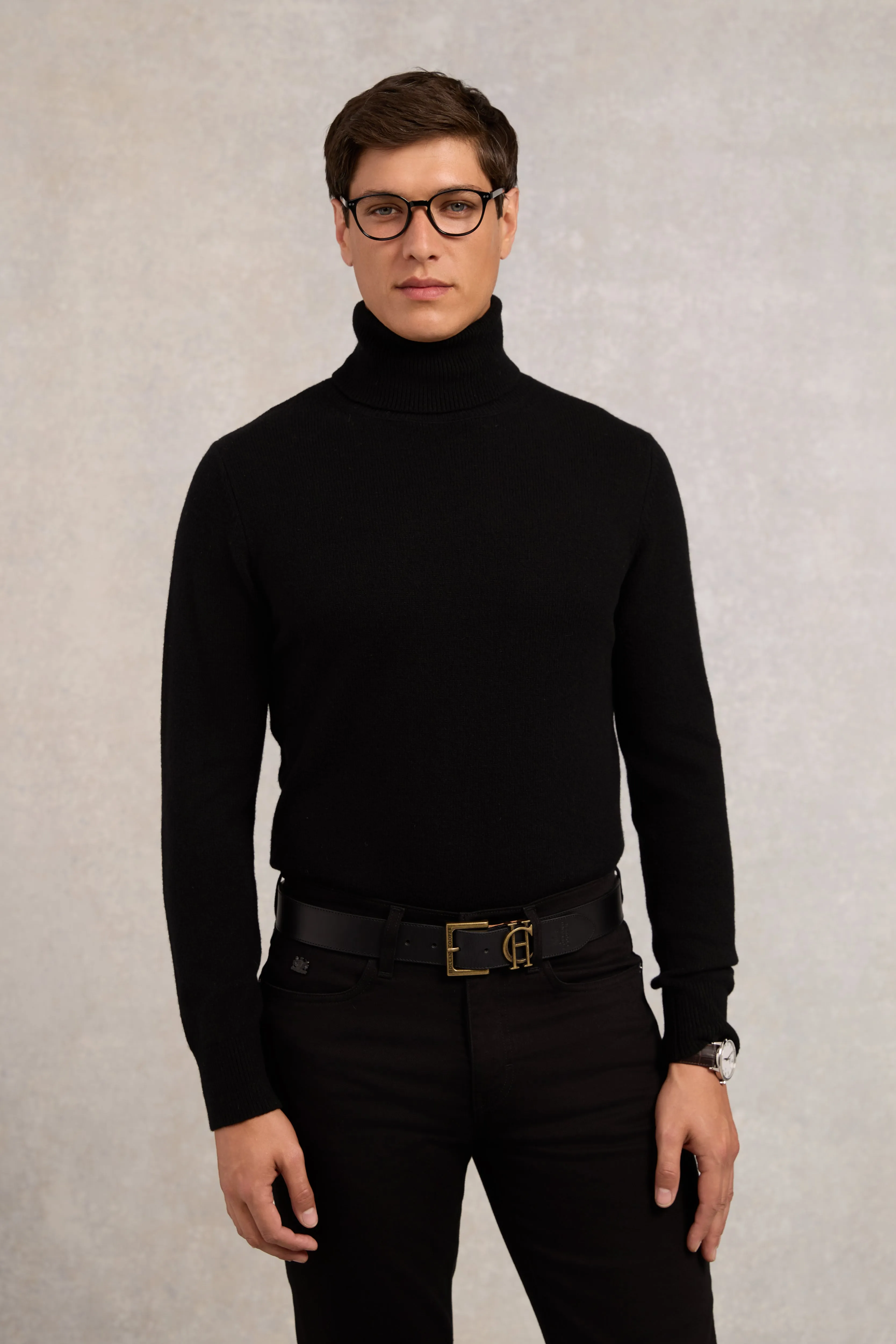 Fine Roll Neck Knit (Black) sold by Holland Cooper