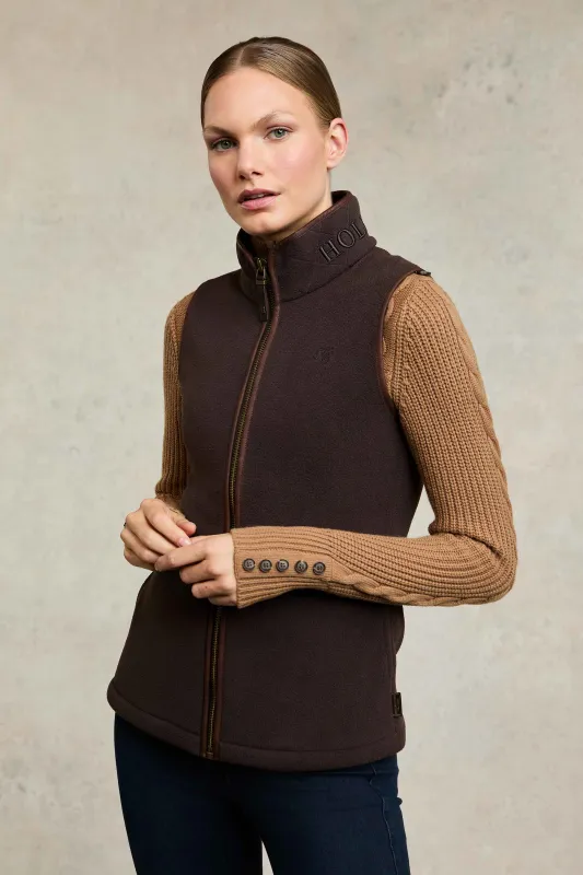 Country Fleece Gilet (Chocolate) sold by Holland Cooper
