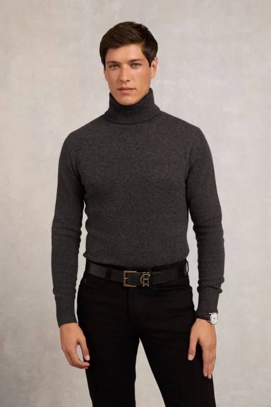 Byron Roll Neck Knit (Charcoal) made by Holland Cooper
