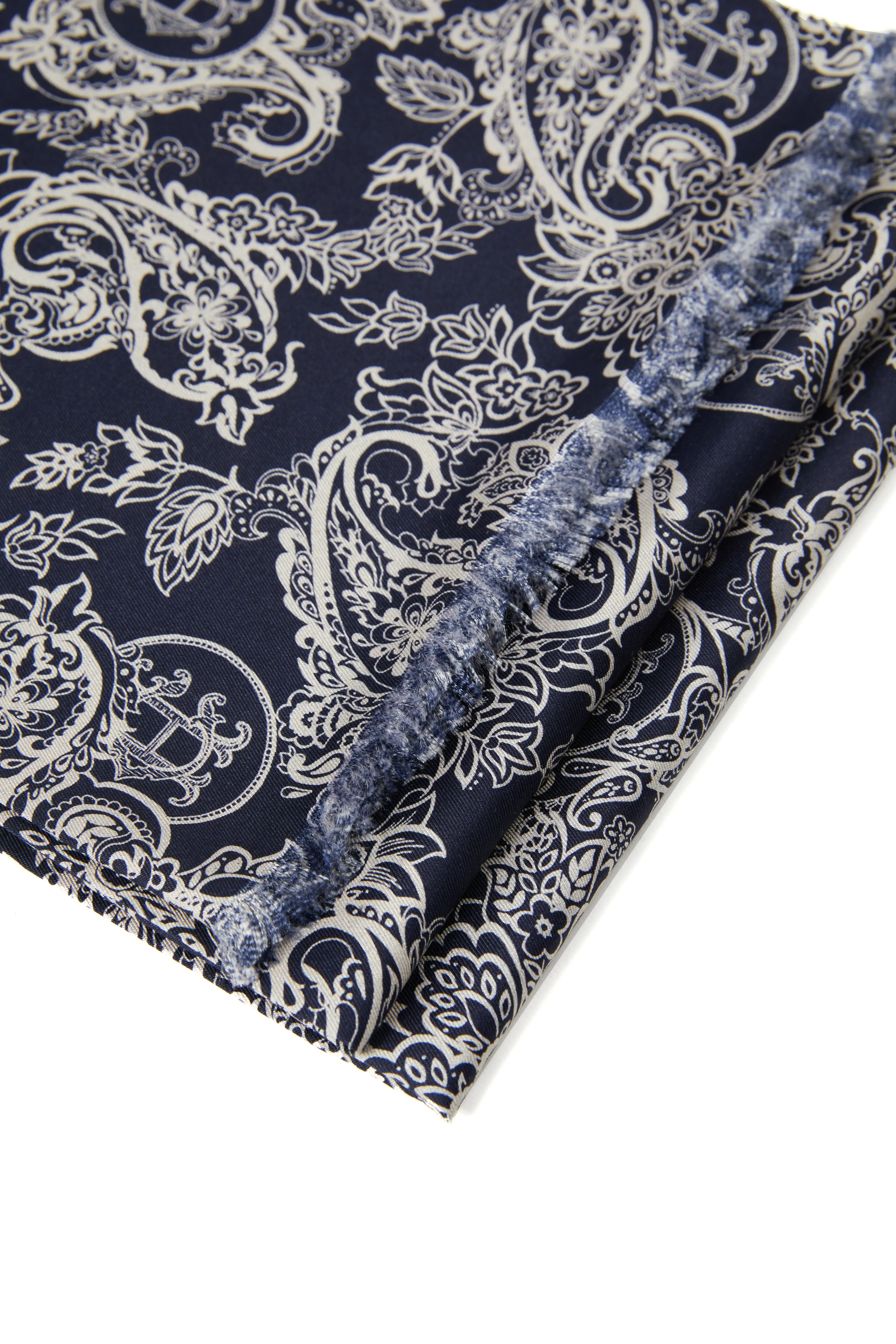 Men's Silk Scarf (Ink Navy Cream Paisley) sold by Holland Cooper product image thumbnail 5