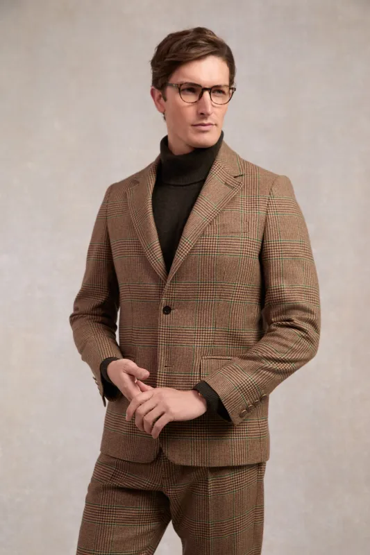 The Single Breasted Blazer (Clarence Check Forest) made by Holland Cooper