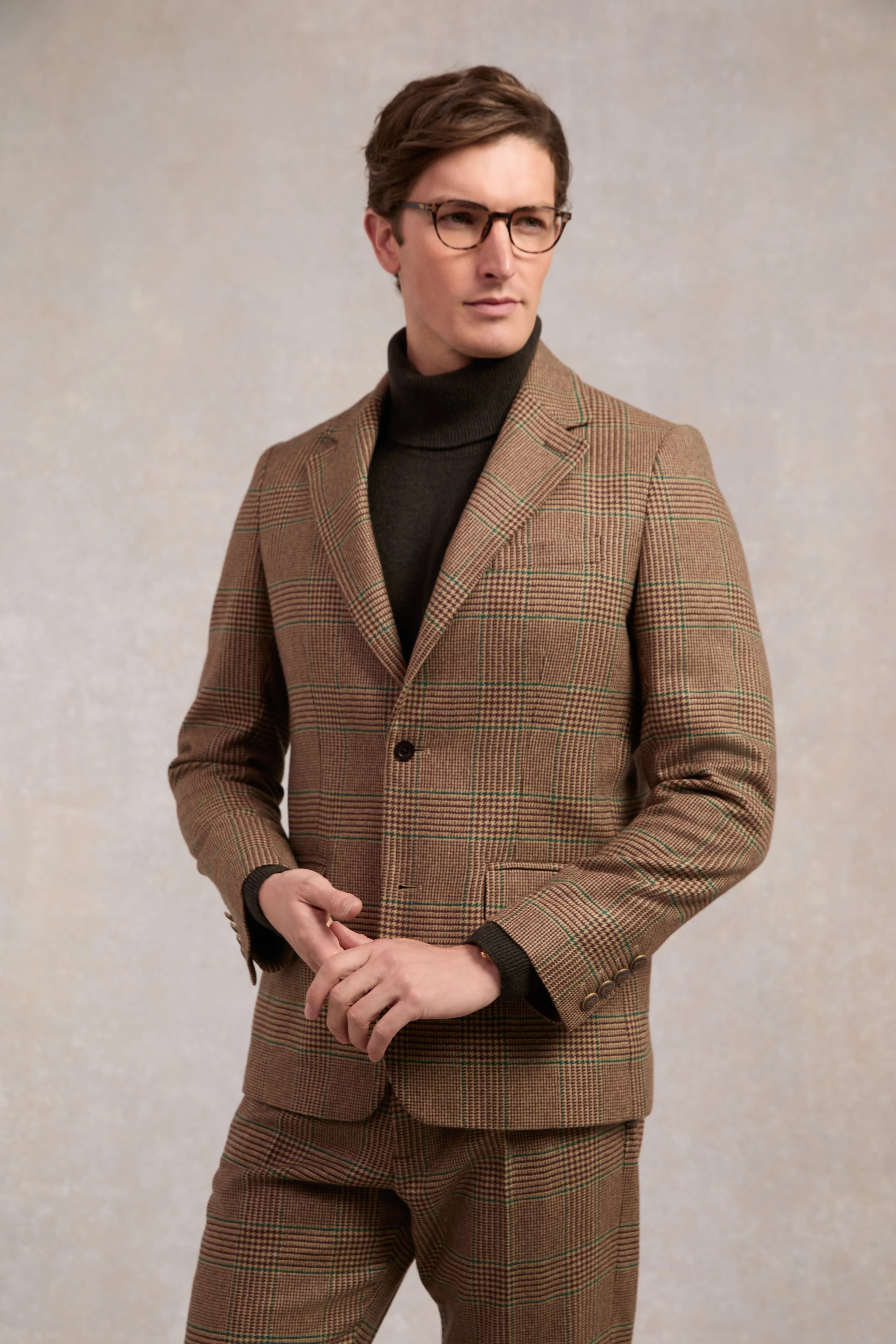 The Single Breasted Blazer (Clarence Check Forest) sold by Holland Cooper