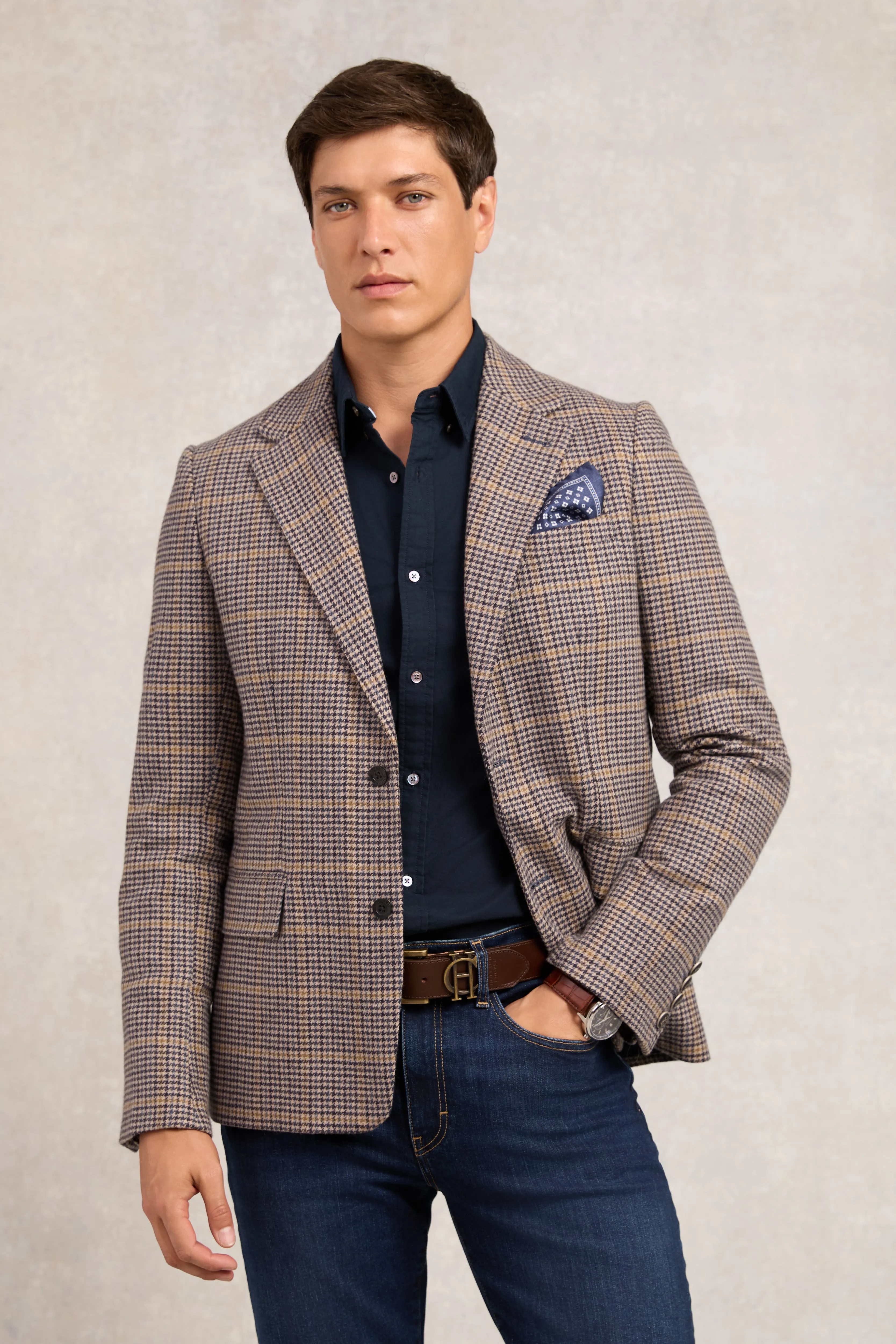 The Single Breasted Blazer (Prince of Wales Navy) sold by Holland Cooper