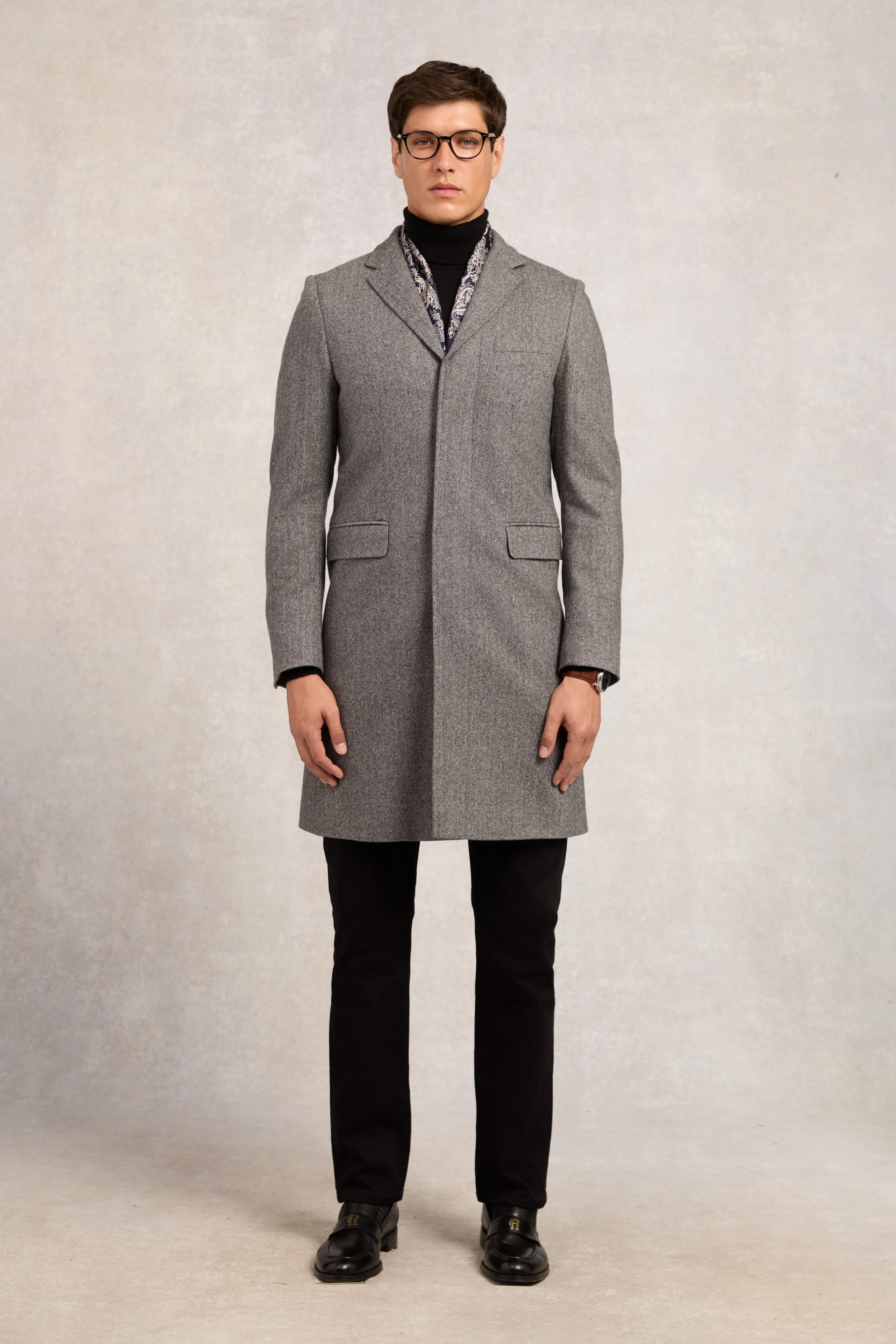 The Cheltenham Coat (Mono Herringbone) sold by Holland Cooper