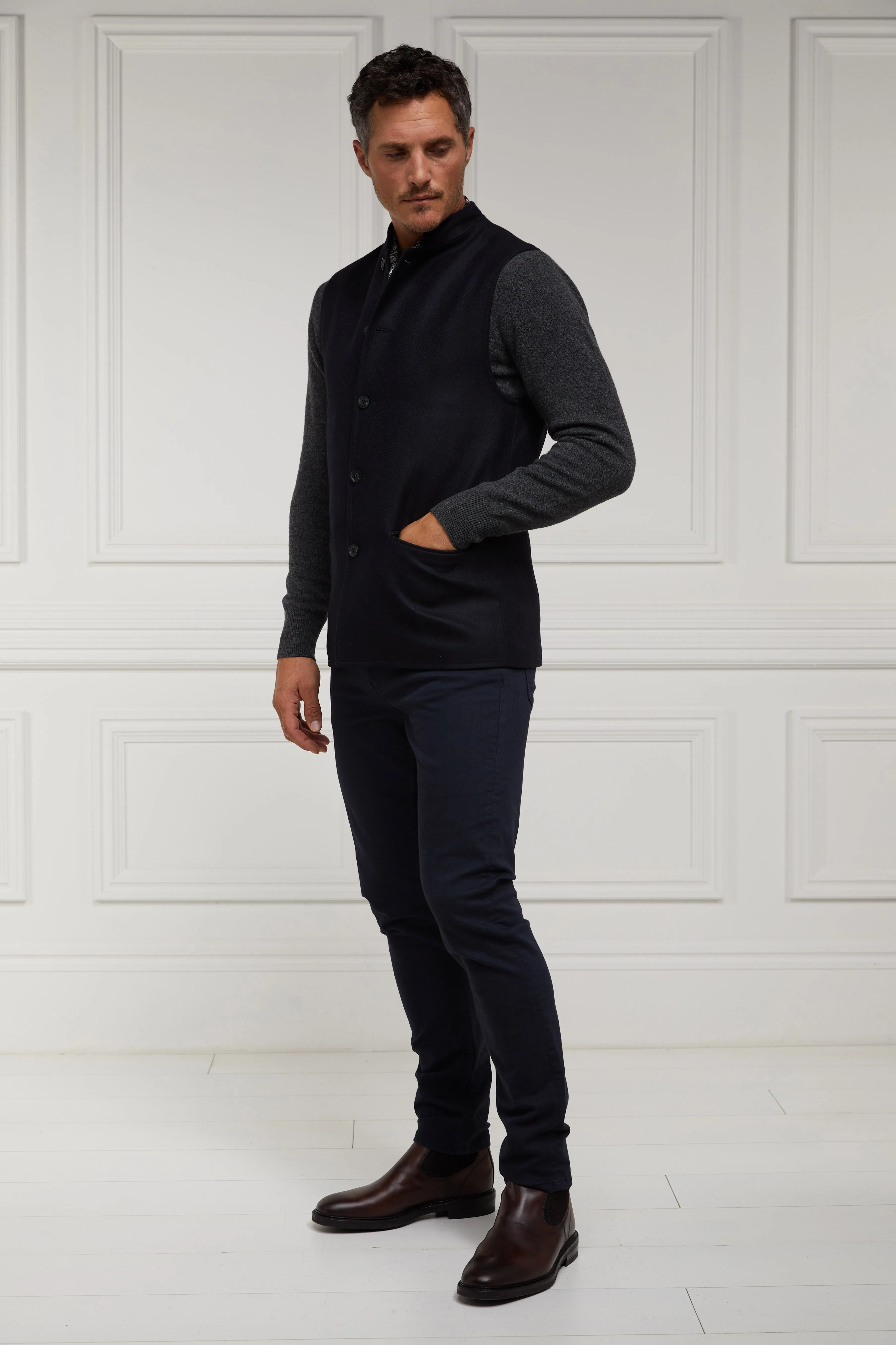 Nehru Gilet (Navy Loxley) sold by Holland Cooper product image thumbnail 4