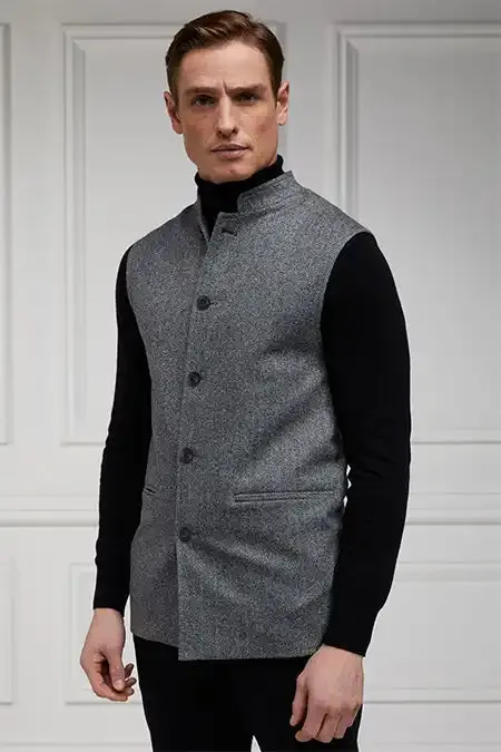 Nehru Gilet (Mono Herringbone) sold by Holland Cooper product image thumbnail 5
