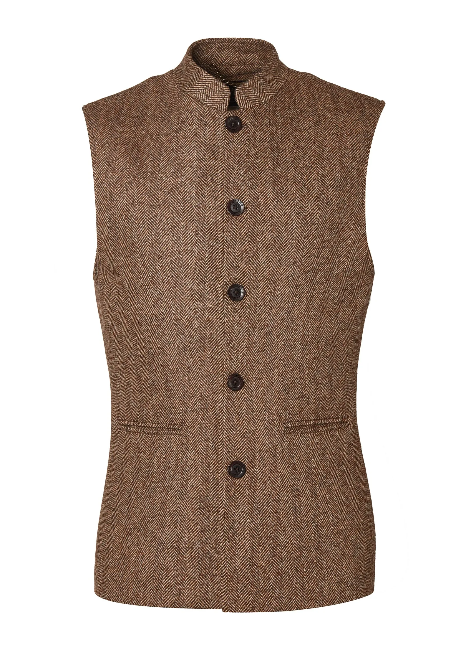 Nehru Gilet (Large Scale Brown Herringbone) sold by Holland Cooper product image thumbnail 4