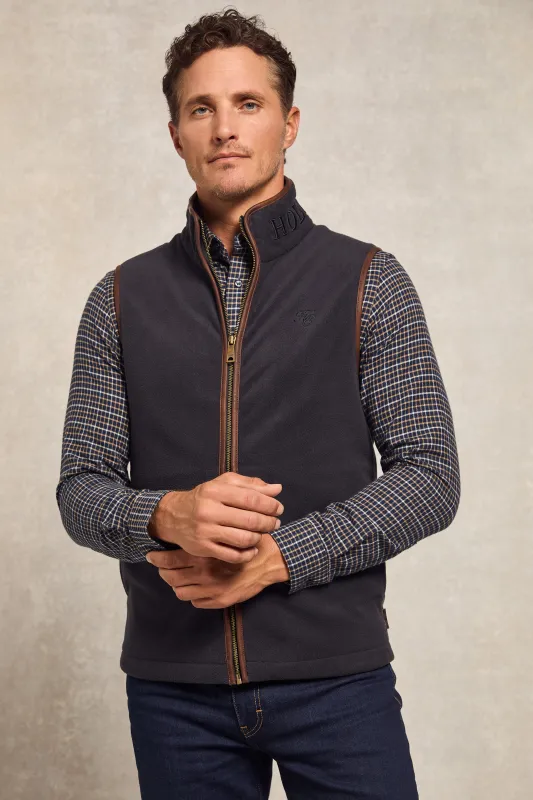 Men's Country Fleece Gilet (Ink Navy) sold by Holland Cooper